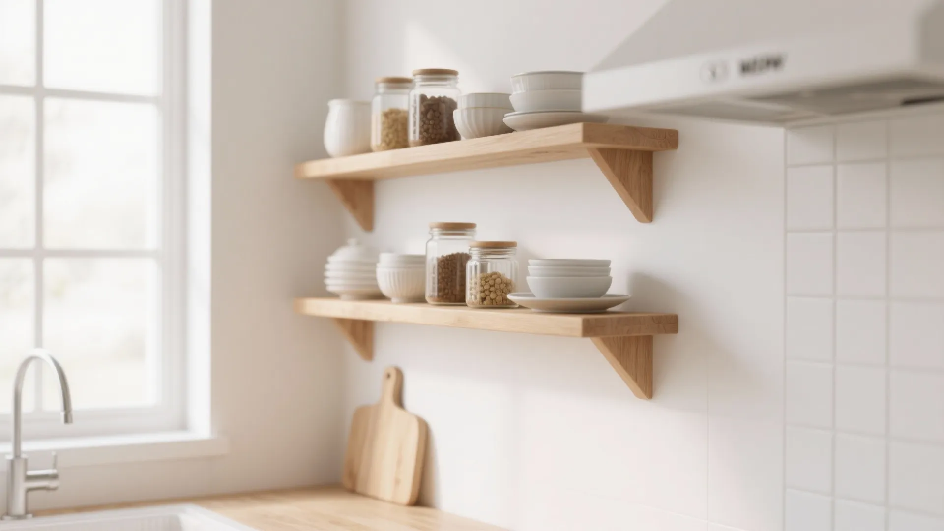 1. Floating Shelves for an Open, Airy Feel