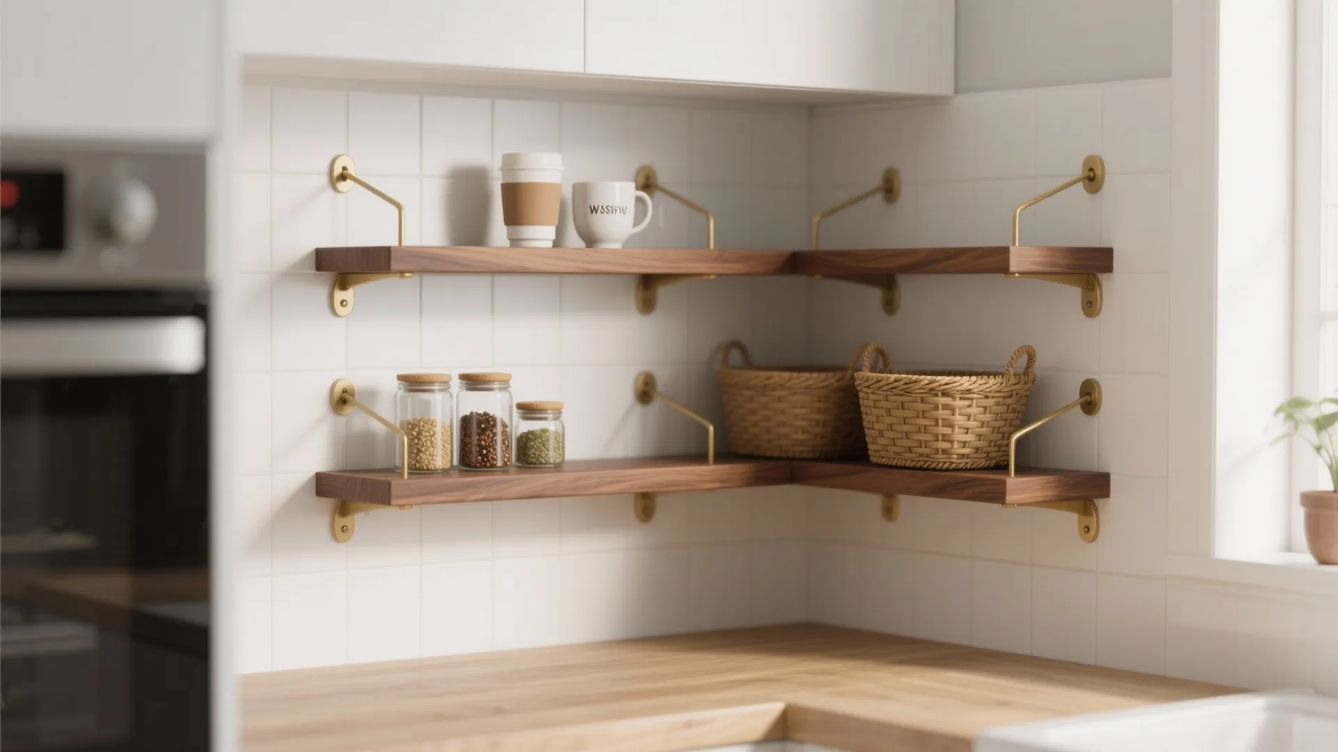 1. Floating L-shaped Shelves