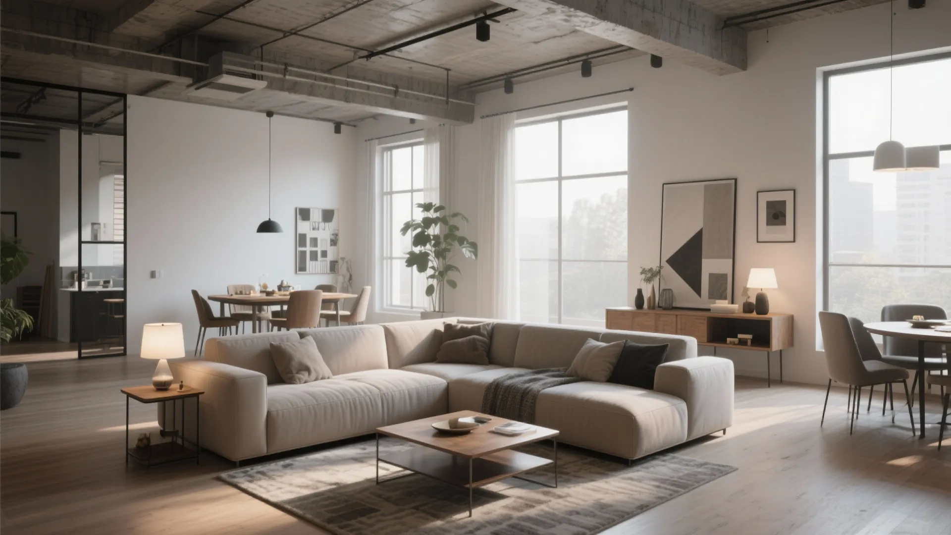 2. Floating layout in open-plan spaces