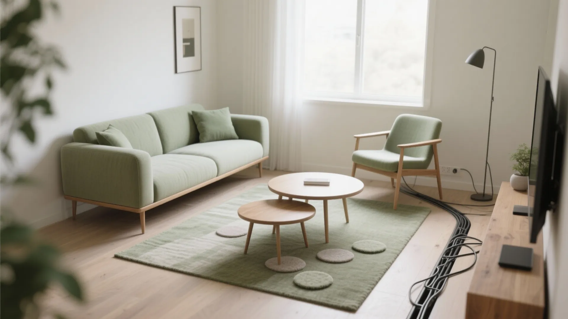 Floating furniture and clear pathways