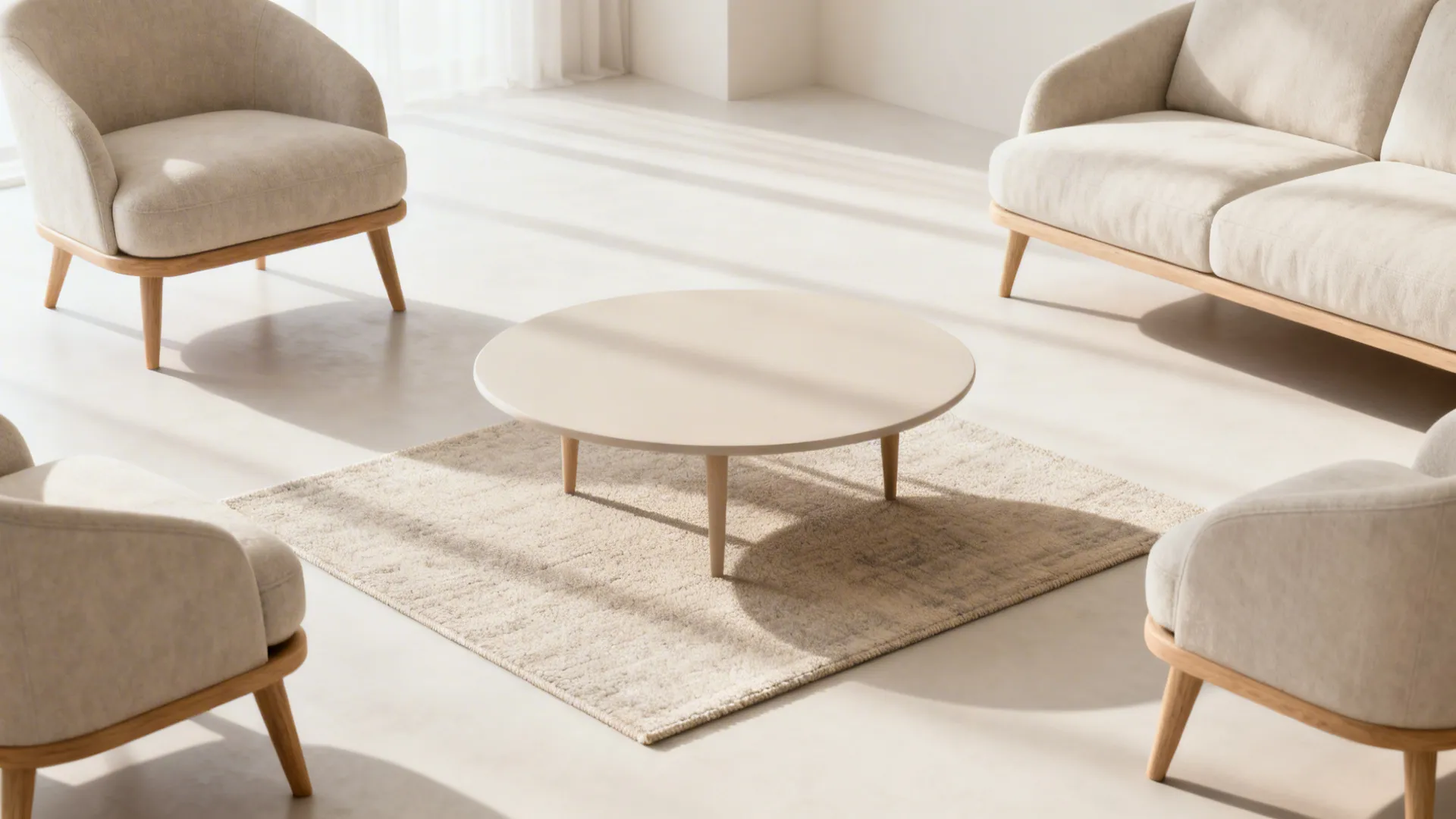 4. The Floating Layout: Rug Just Under Coffee Table