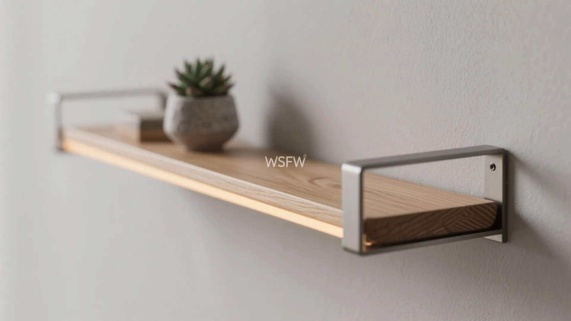1. Slim Floating Shelves with Integrated Lighting
