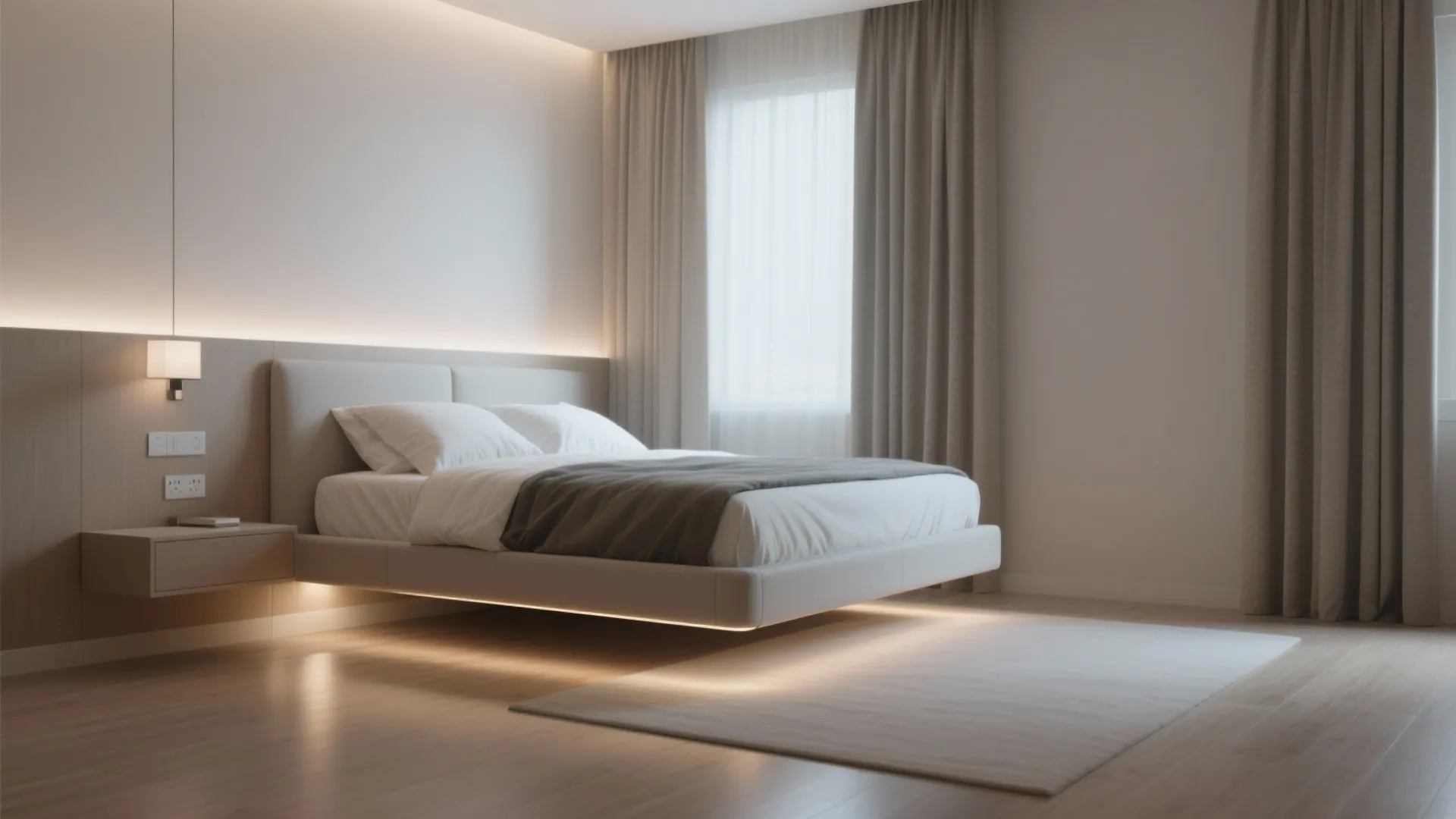 Floating or Wall-Mounted Look (Hidden Legs/Brackets)