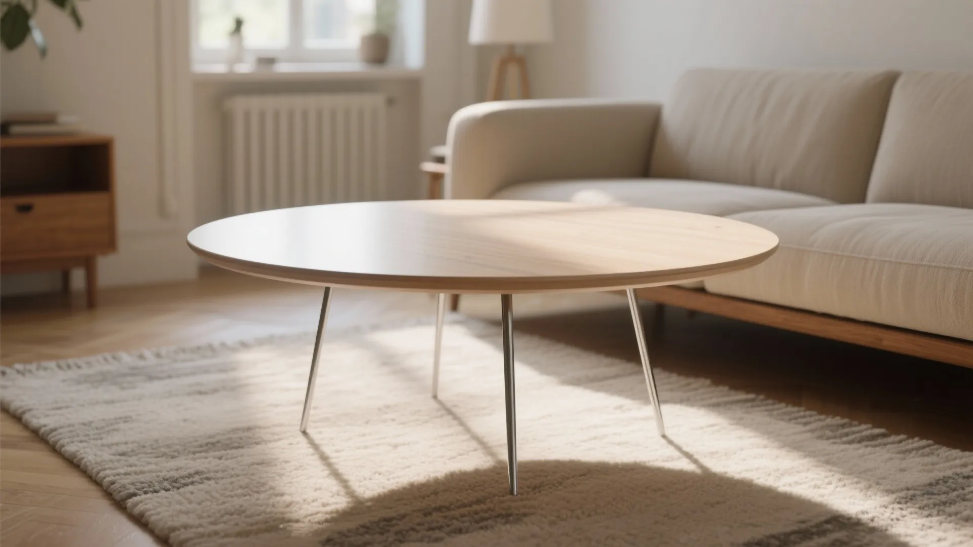 1. Floating (Low-Profile) Round Coffee Table