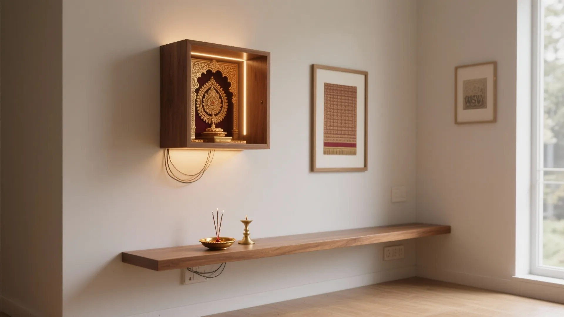 Floating Mandir Wall Niche