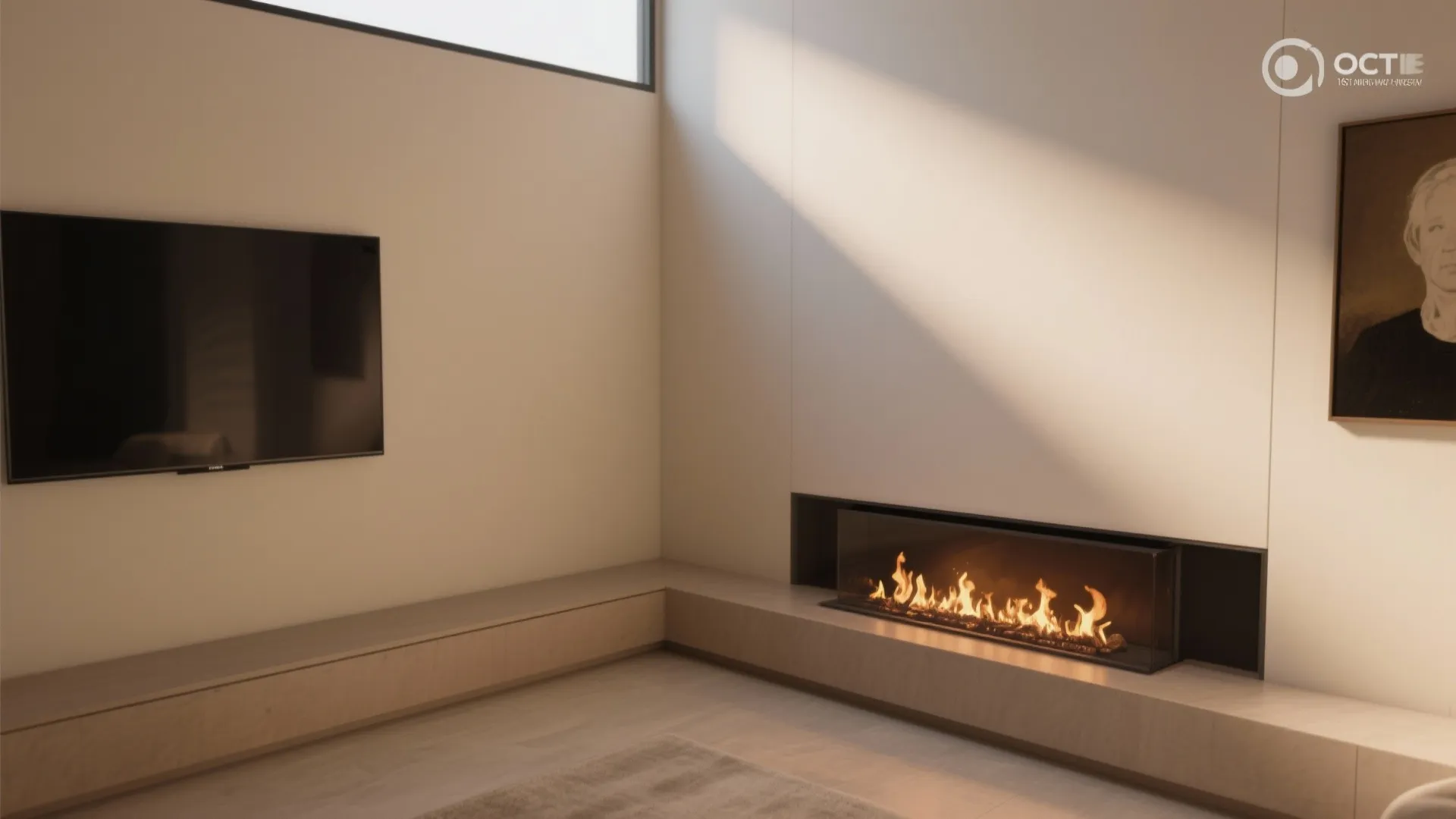 Floating Mantel and Minimalist Hearth
