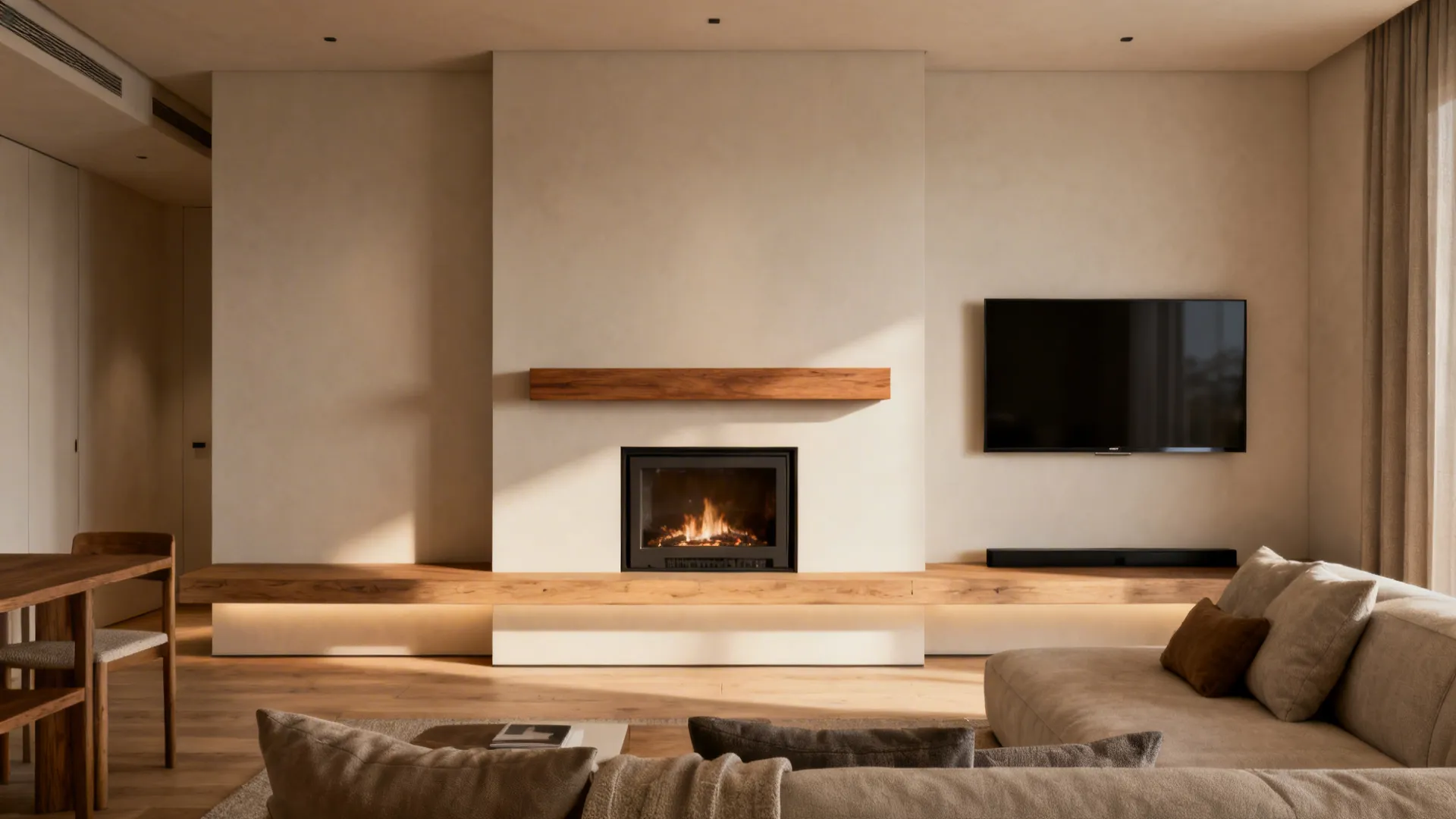 3. Floating Mantel and Slim Media Setup