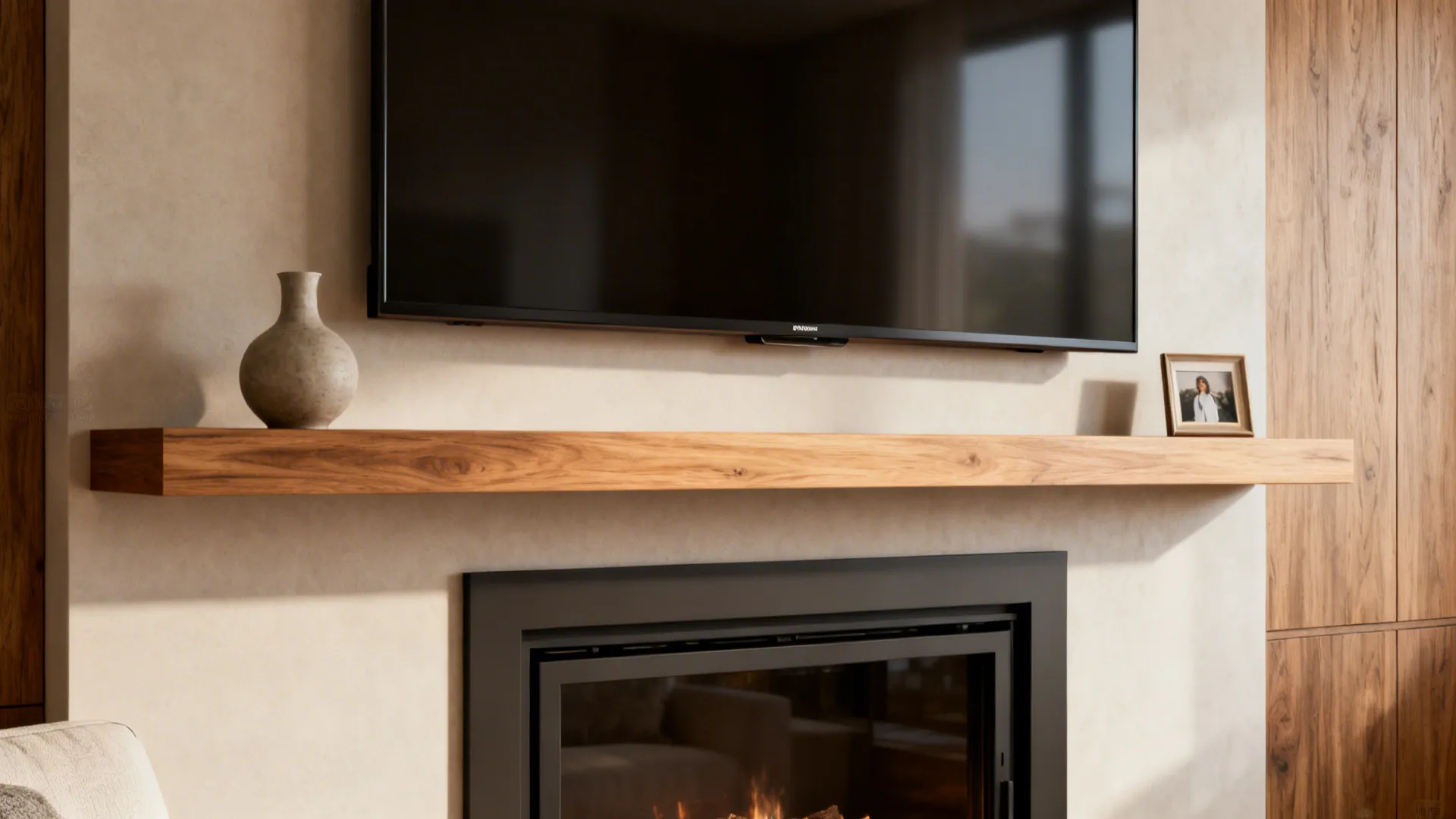 2. Use a floating mantel to lower visual height