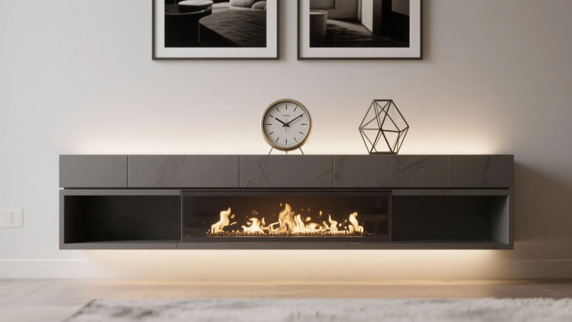 5. Create a Focal Point on a Floating Mantel