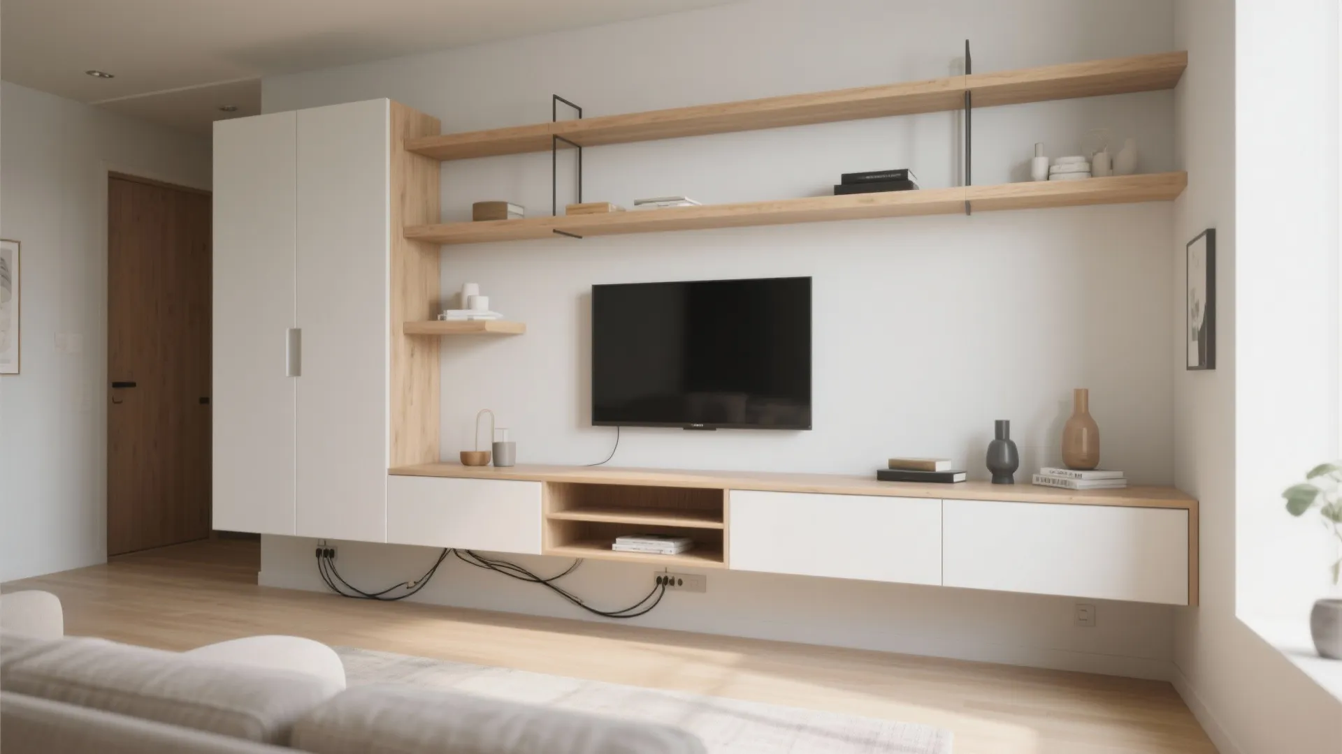 2. Floating Media and Shelving Systems