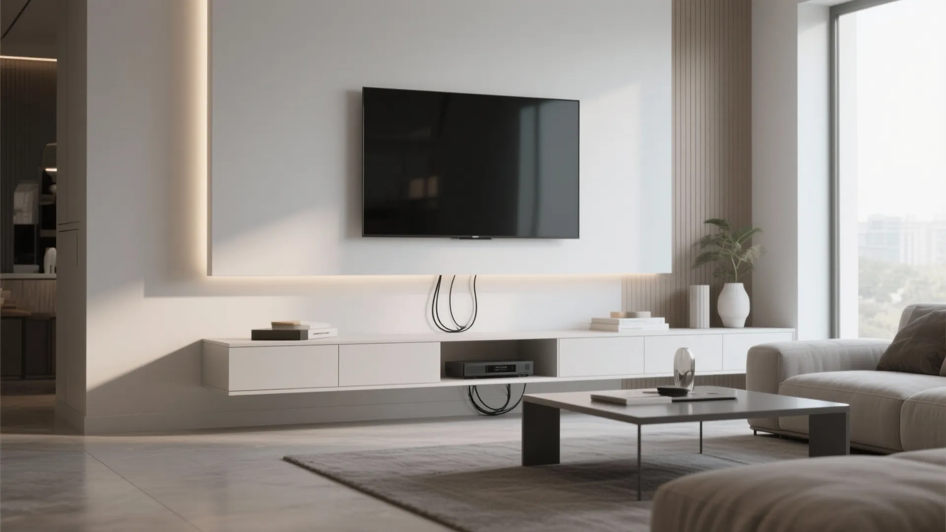 9. Floating Media Shelf