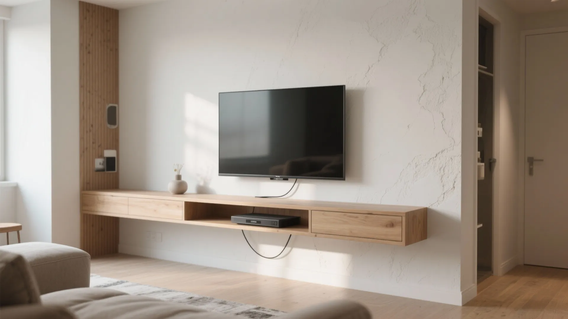 Wall-mounted storage and media minimalism