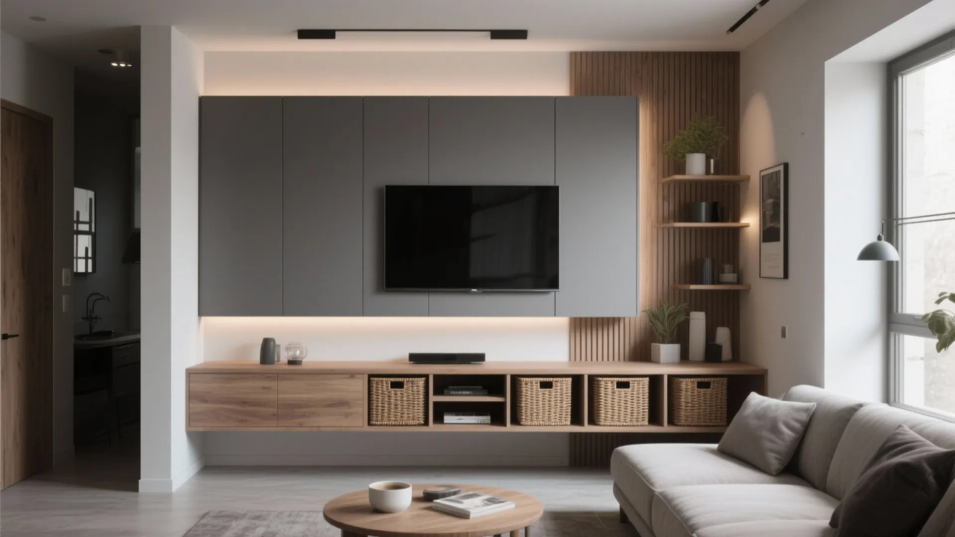 2. Floating Media Wall