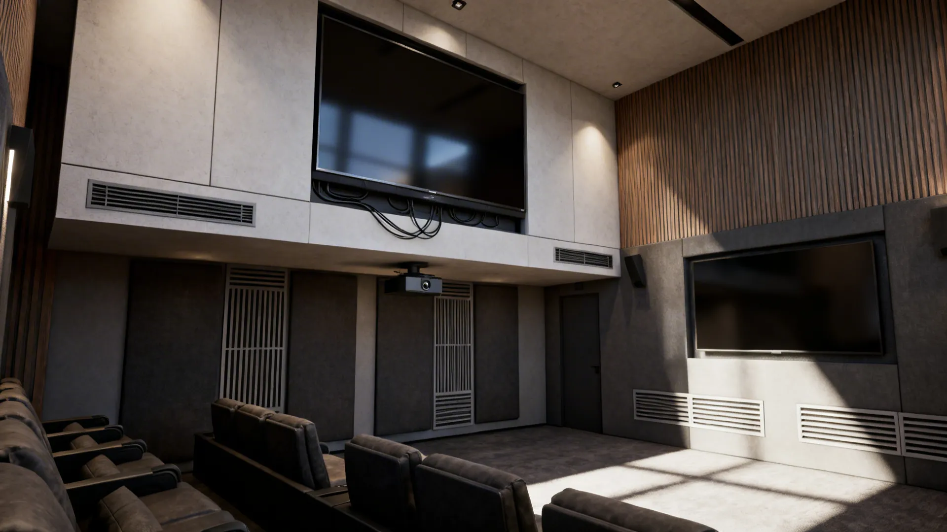 3. Float the media wall on the upper level