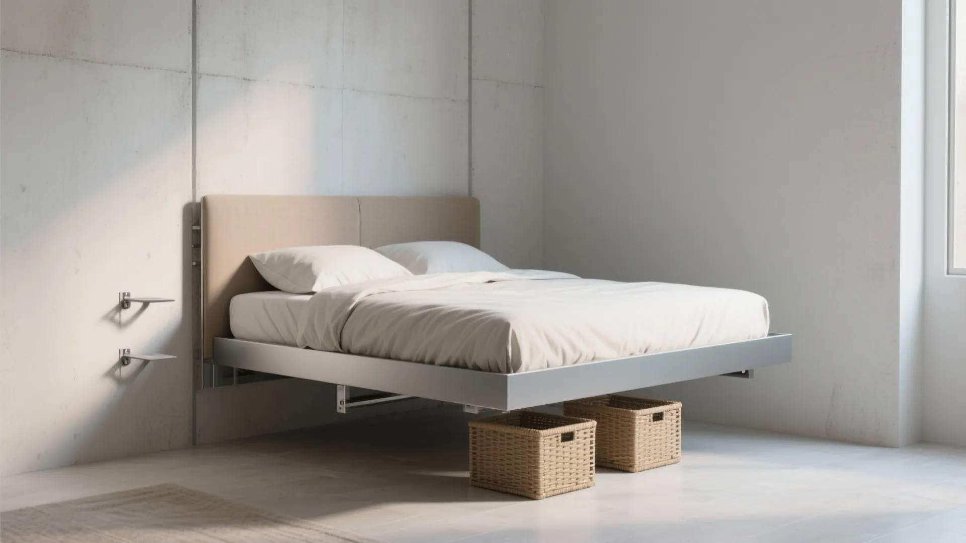 5. Minimalist Floating Bed
