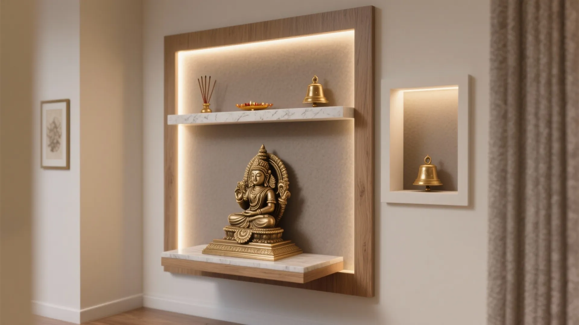 Floating Niches and a Calm Backdrop