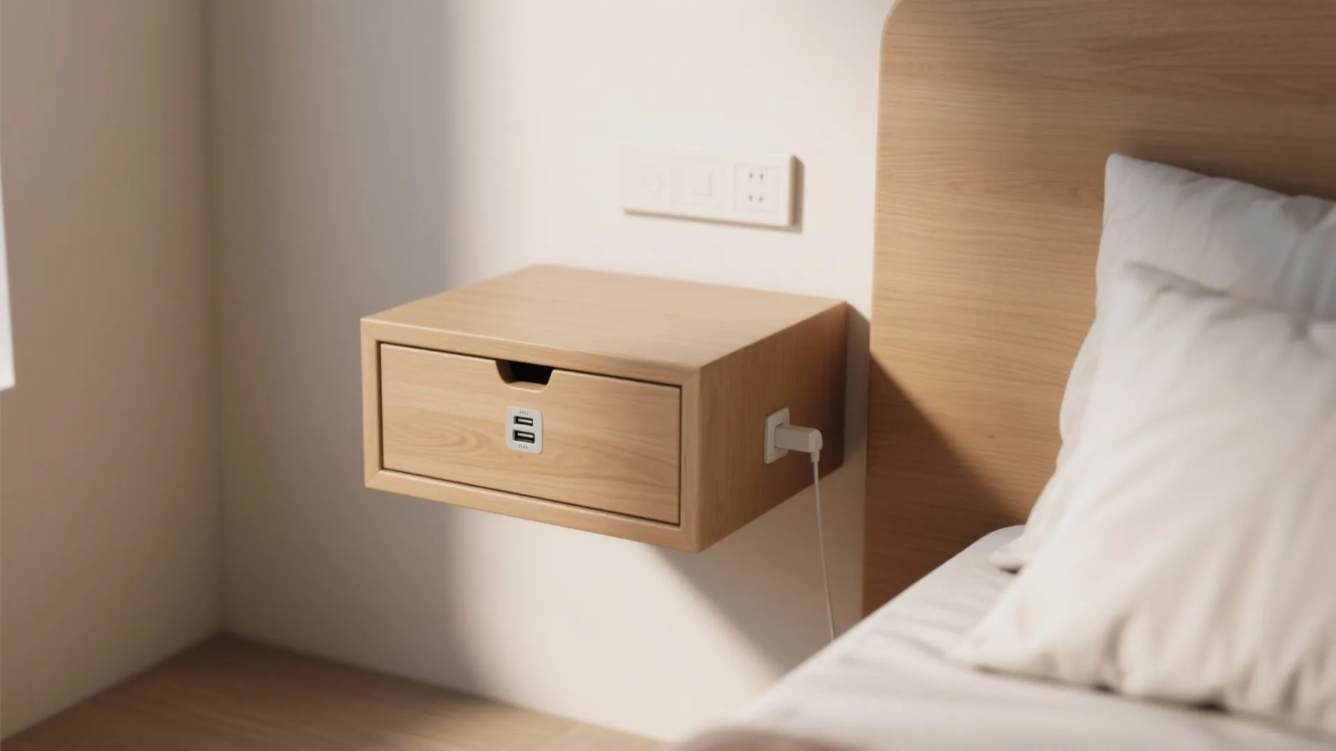 2. Wall-Mounted Nightstands