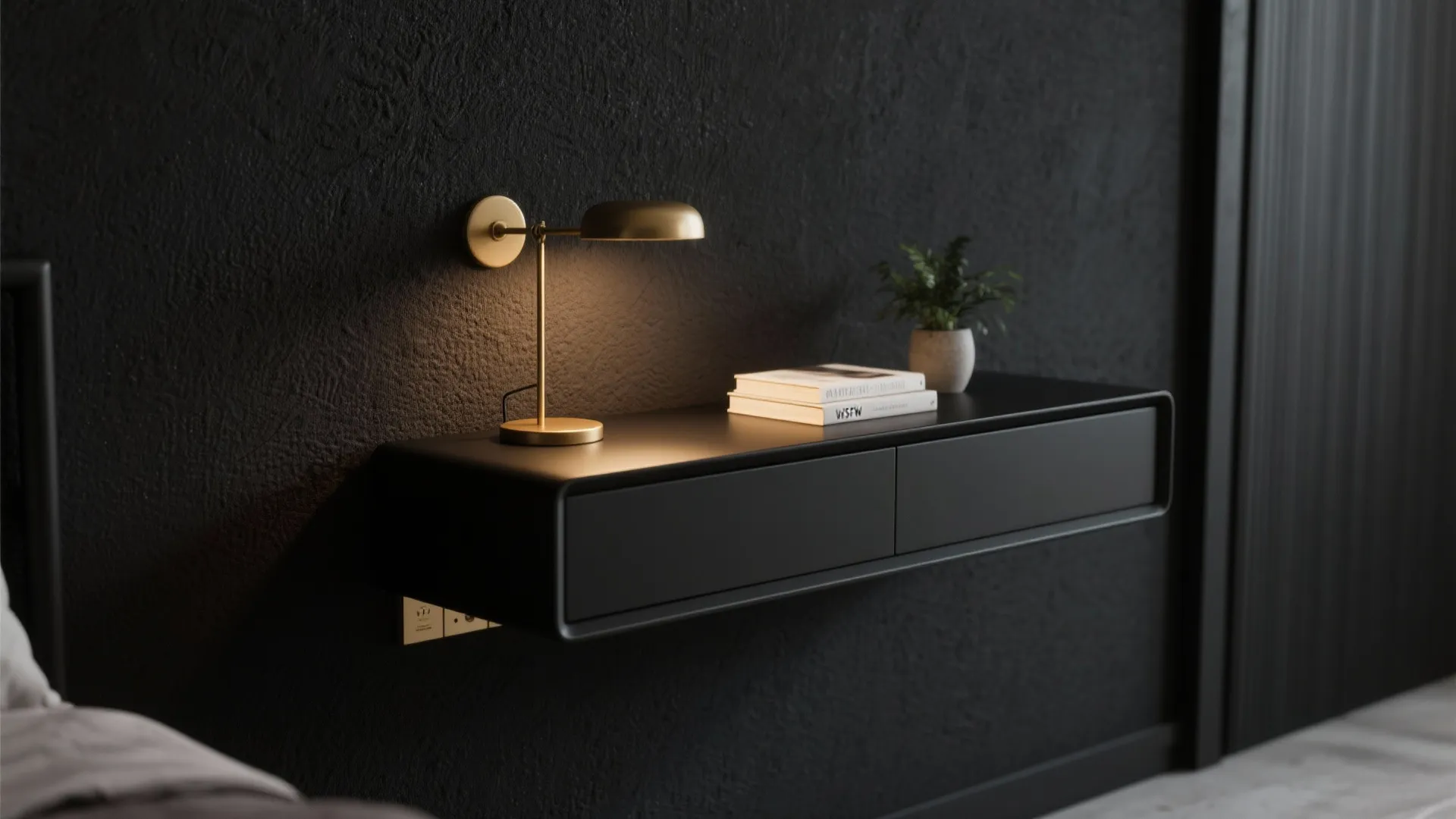 2. Slim floating nightstands