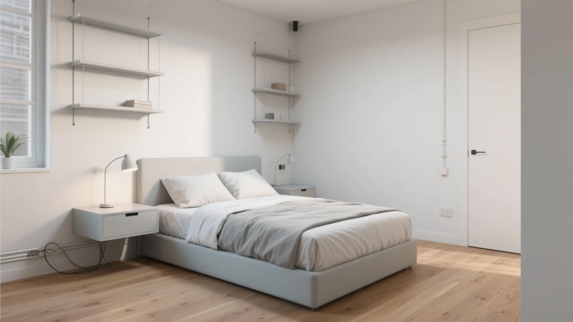 2. Floating Storage and Space-Saving Nightstands