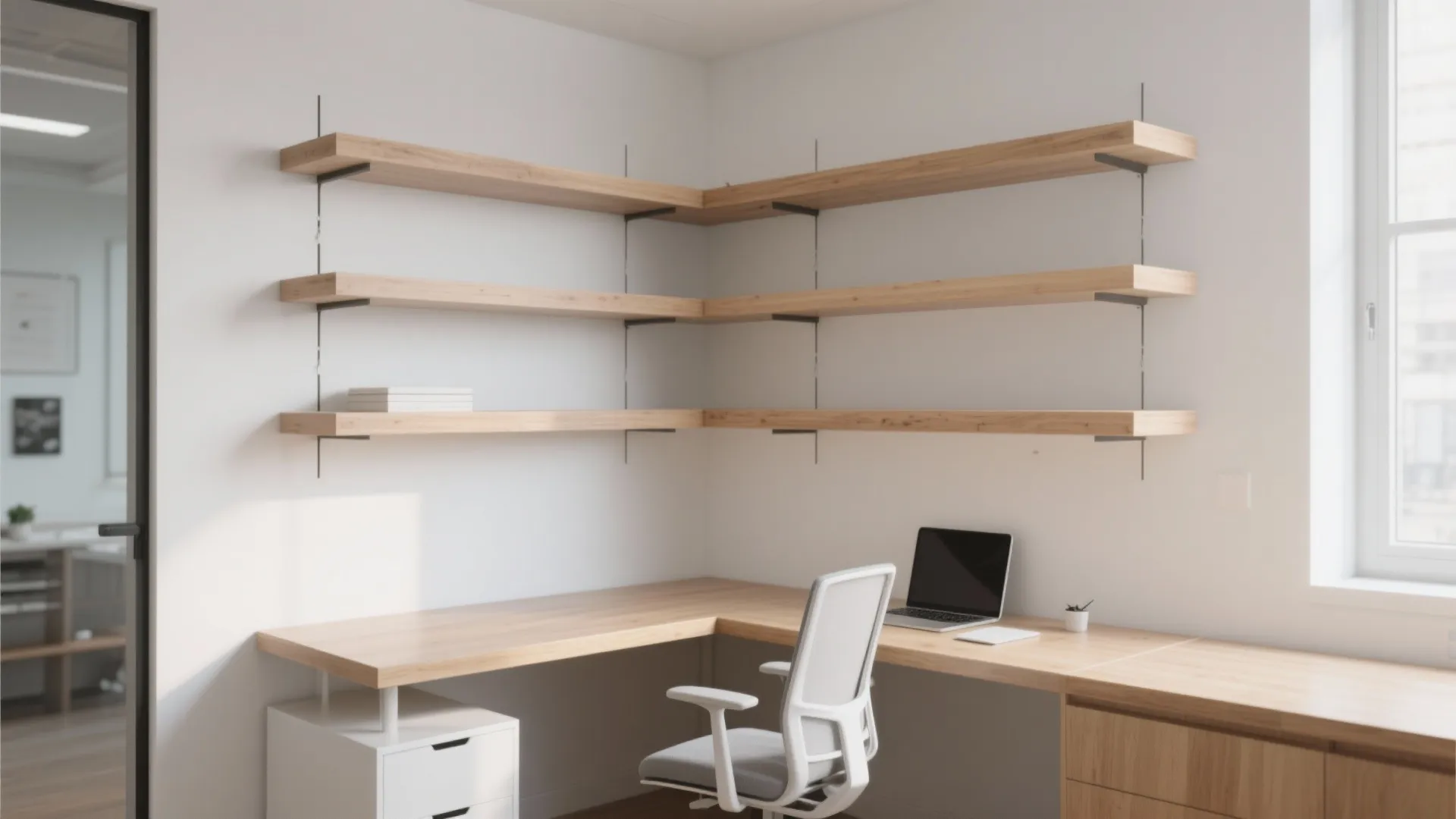 Wall-mounted shelves that float