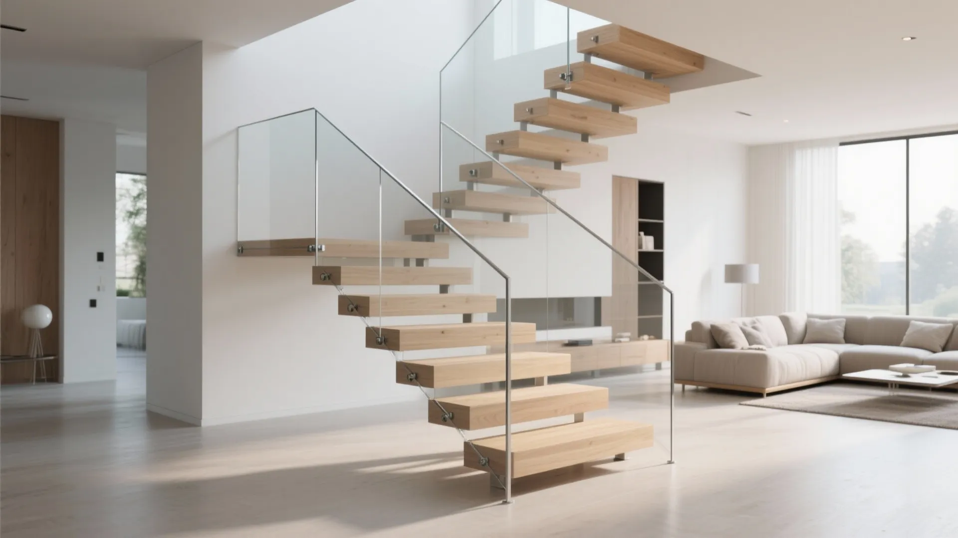 2. Floating Stairs with Open Risers