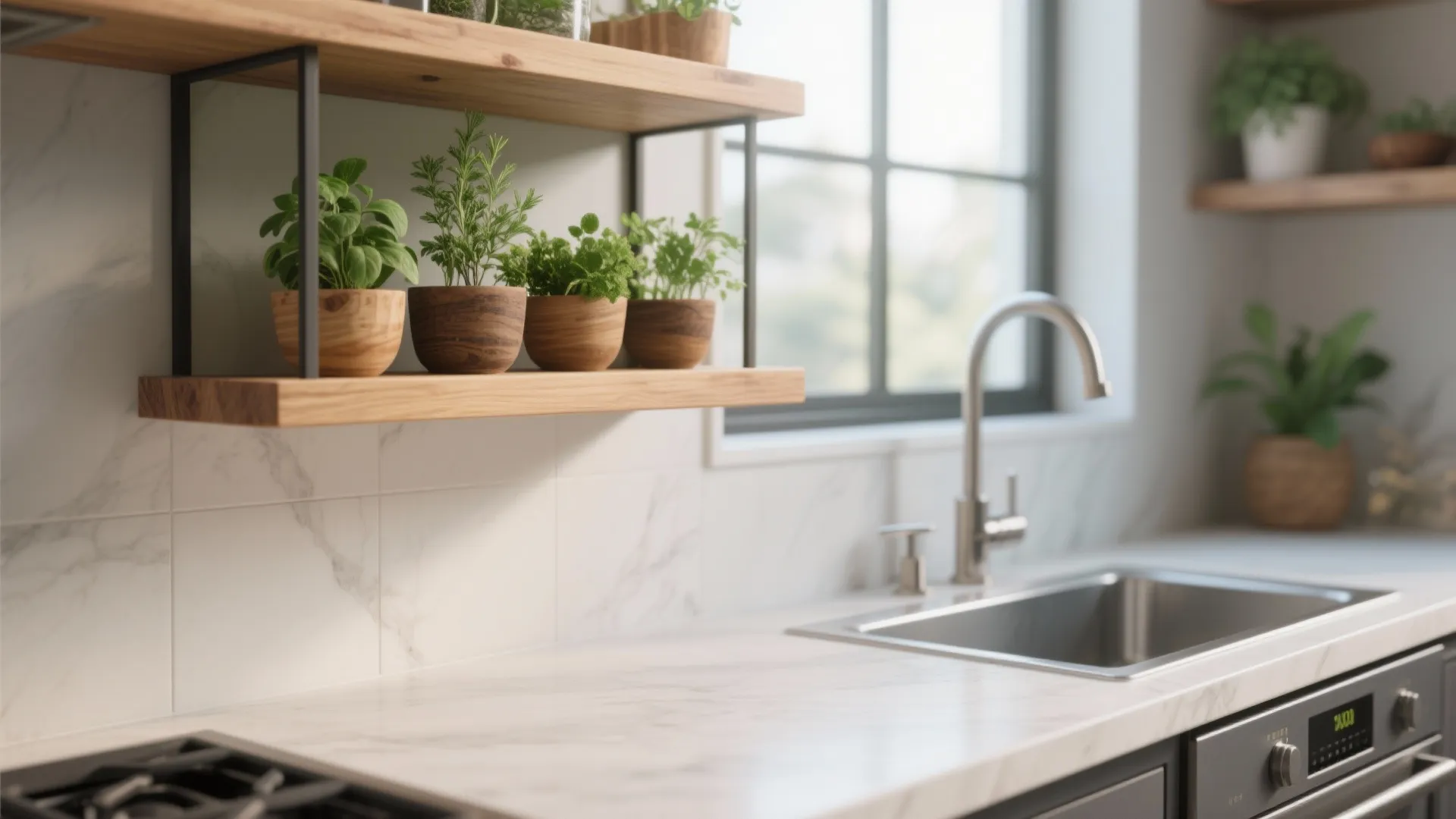 2. Floating Planter Shelves