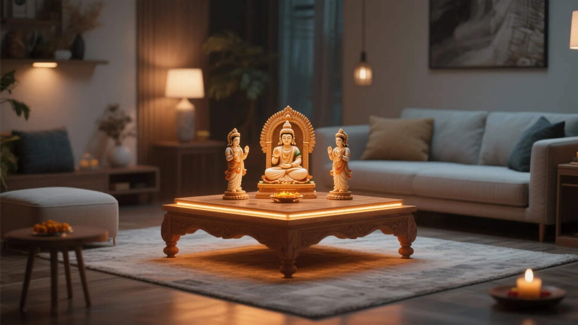 Floating Platform with Backlighting