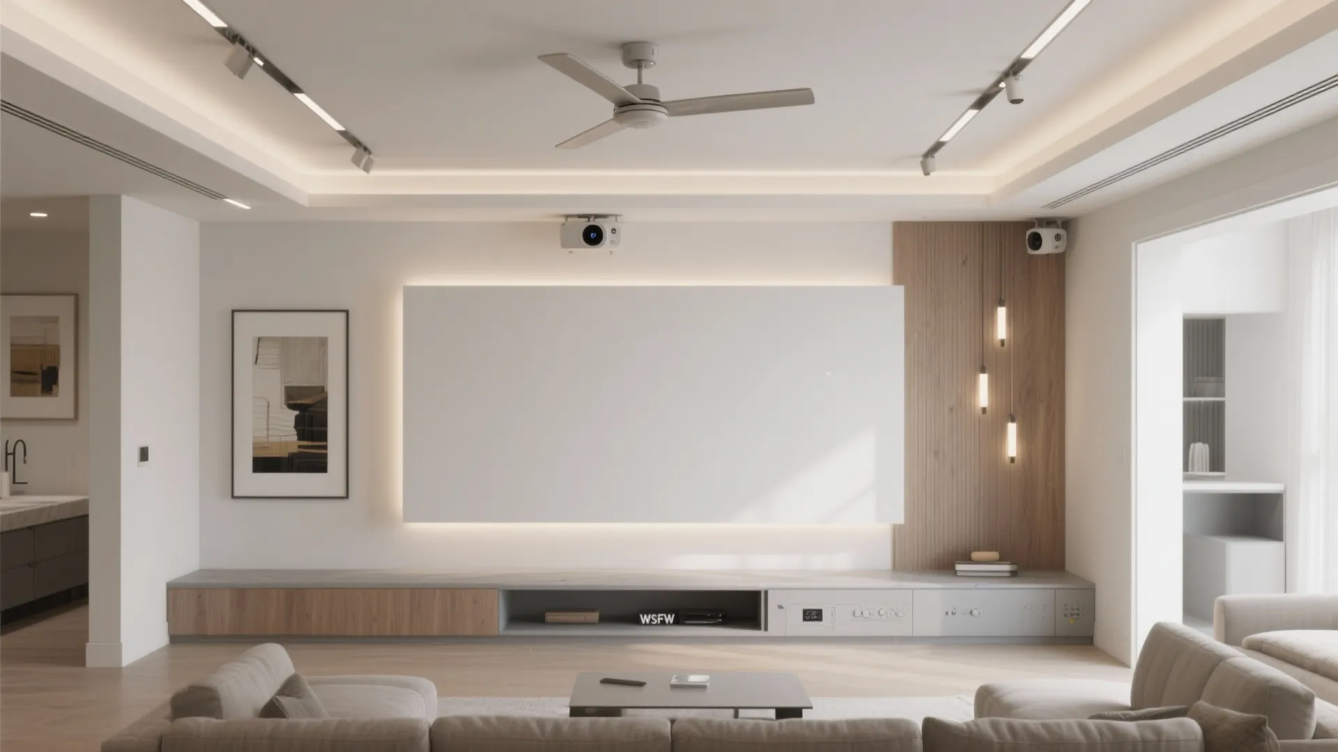 Floating Center Panel with Hidden Services