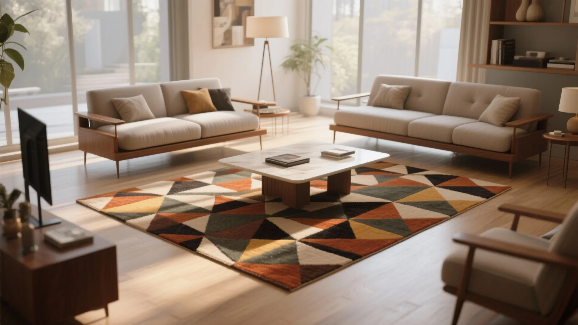 Floating Rug Arrangement