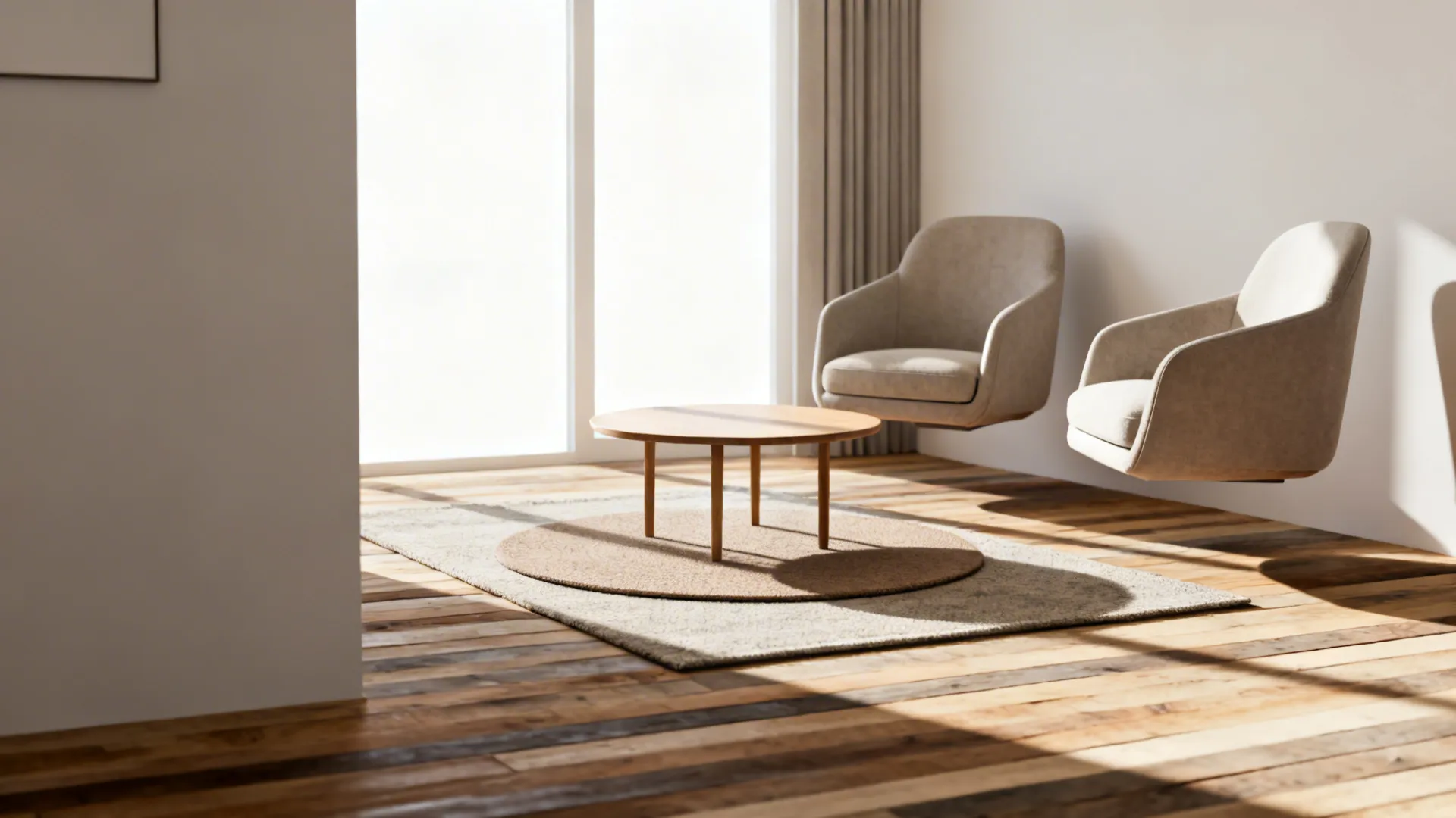 3. Floating Rug (Coffee Table Only)