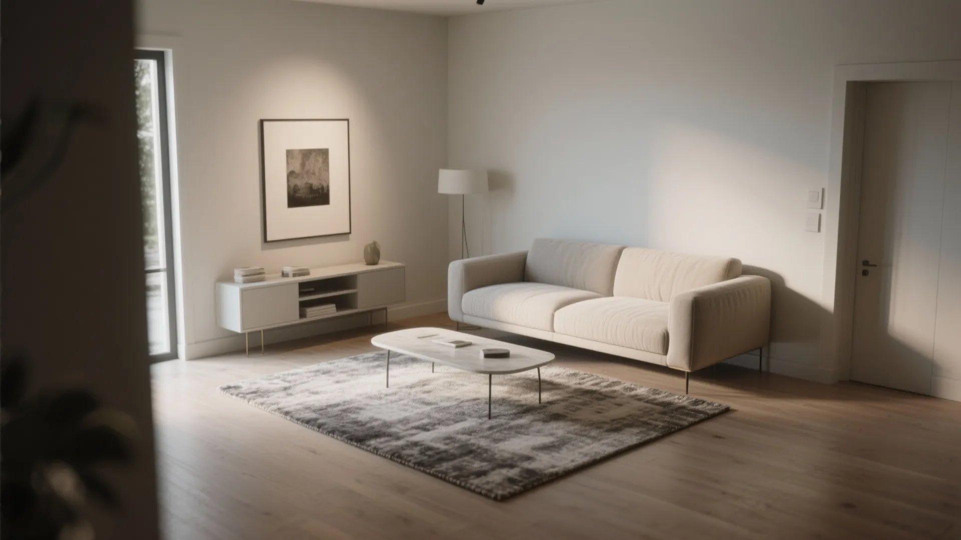 3. Floating Furniture Layout with a Mid-Sized Rug