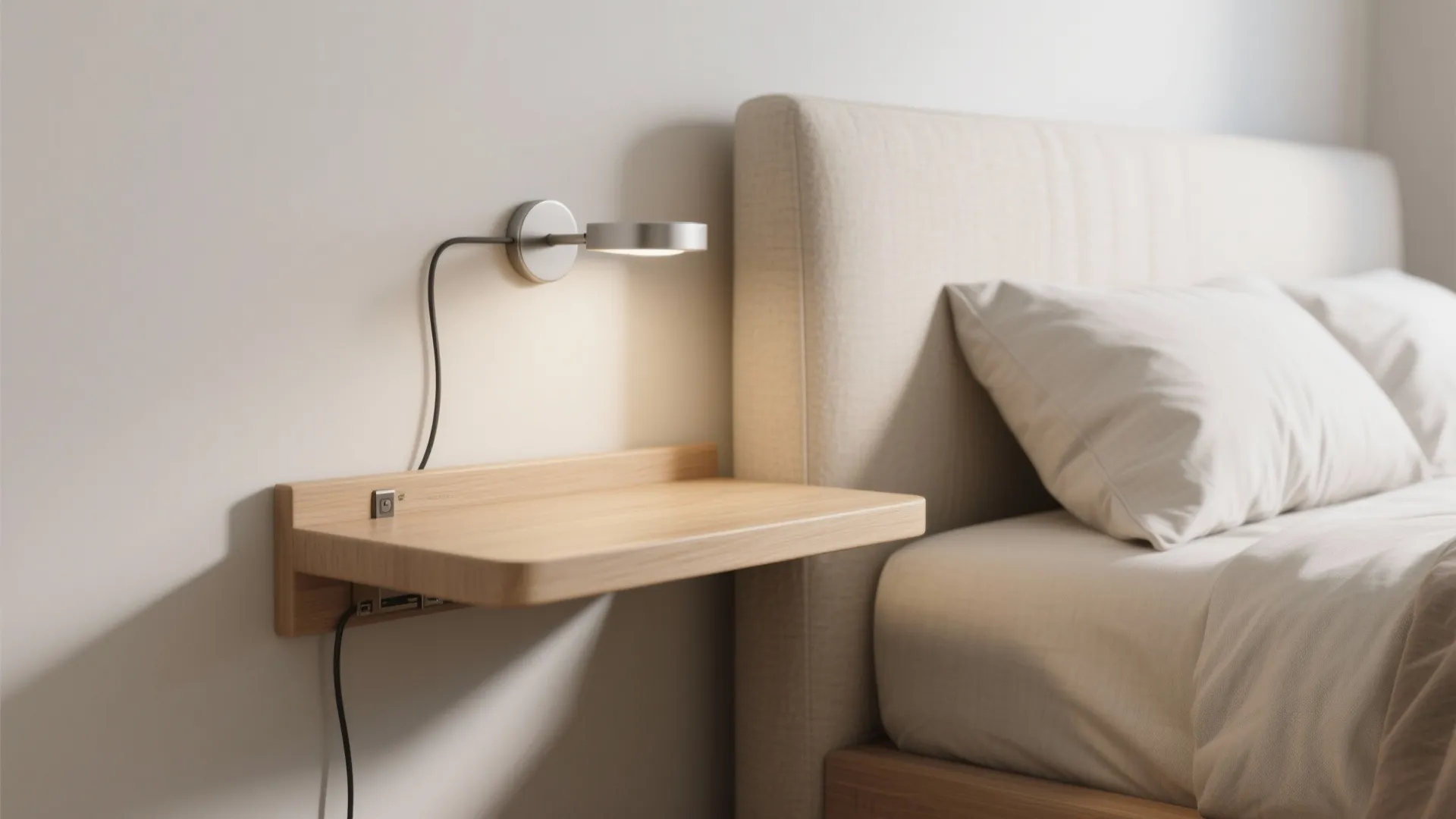 Floating Nightstands and Wall Lamps: Free the Floor