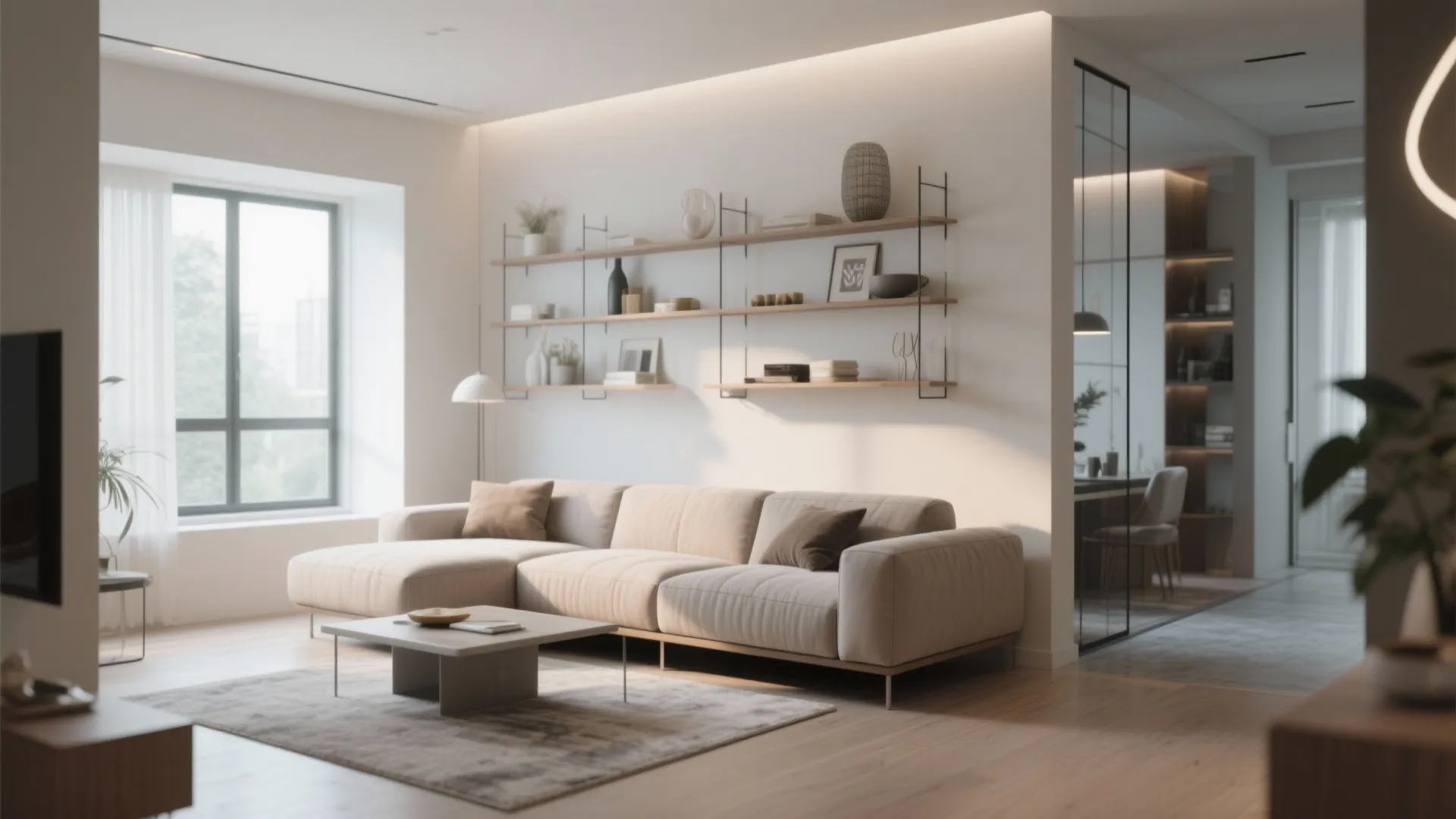 4. Floating Sectional Away from the Walls