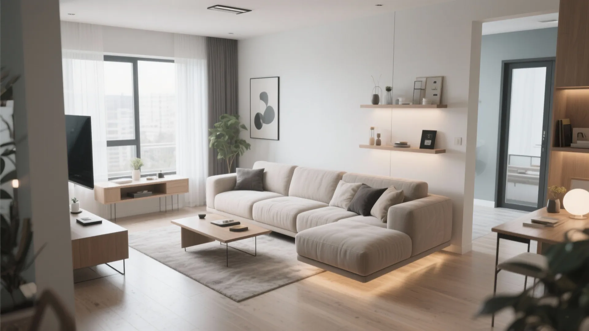 4. Floating Sectional in the Center