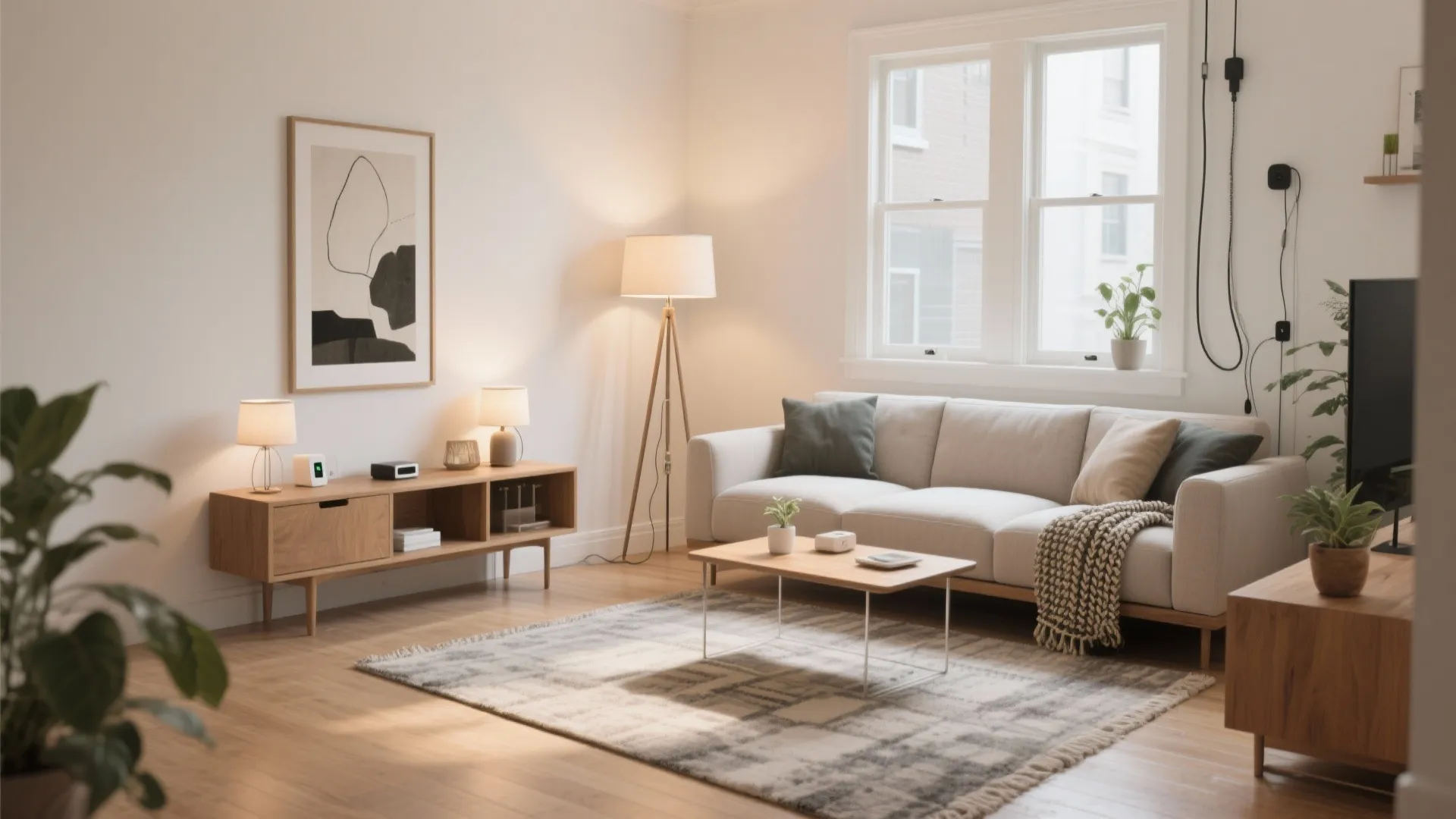 2) Float the sectional to carve clear traffic lanes