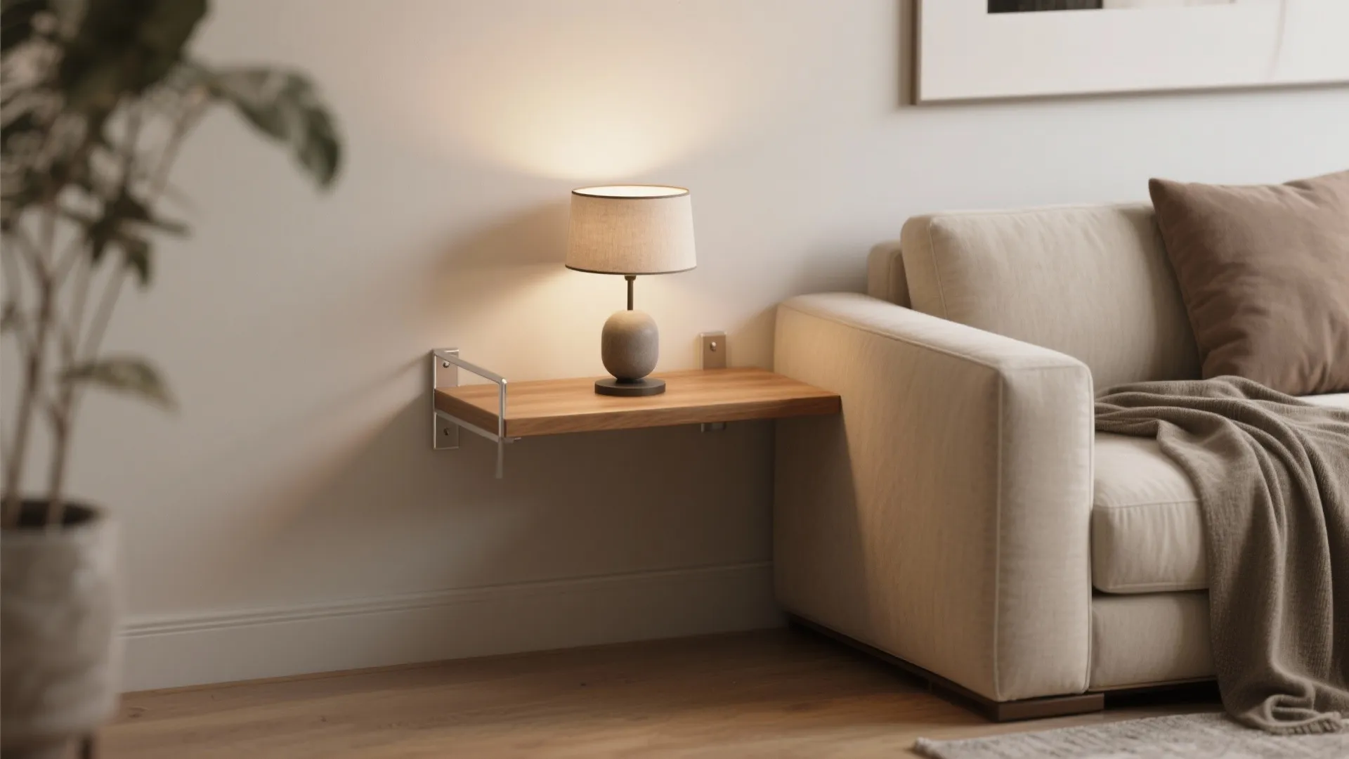 [Section: 5. Built-in Floating Shelf Lamp Table]