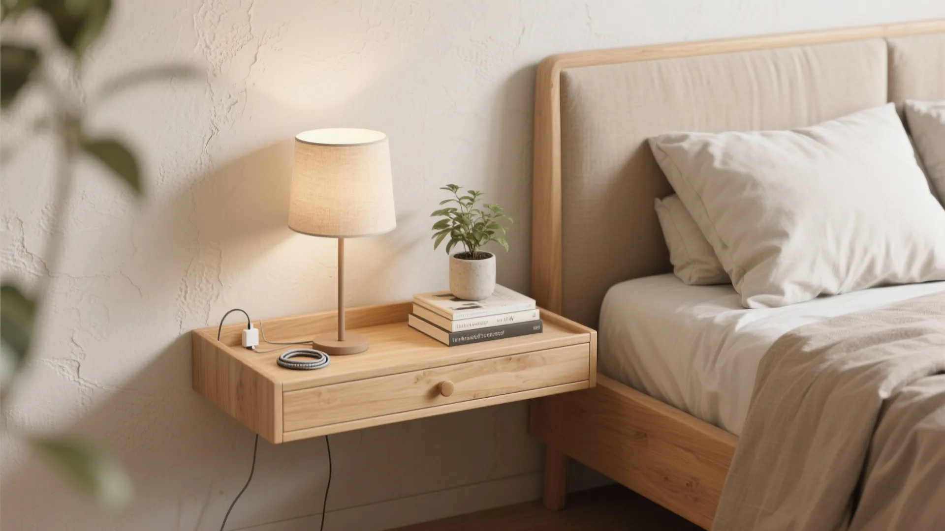 1. Floating Shelf Nightstand