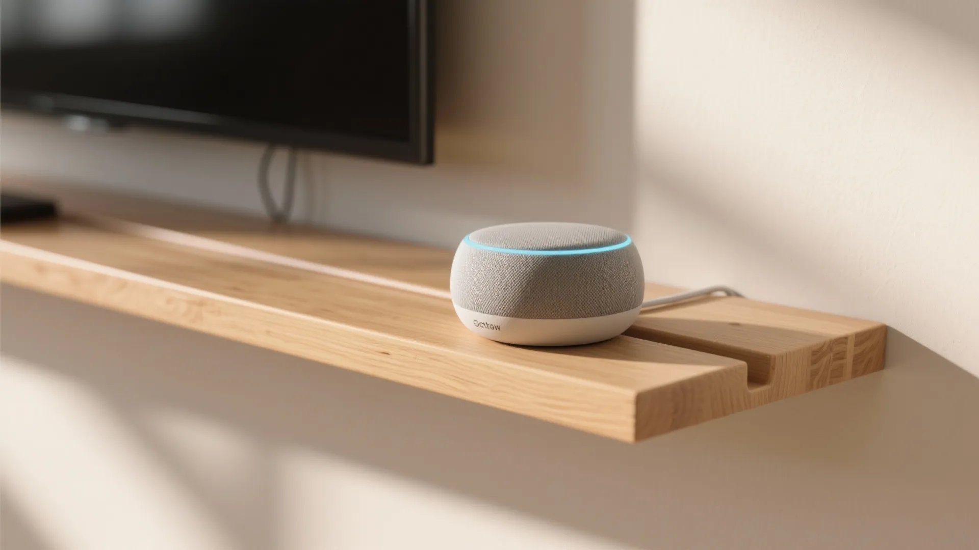 1. Minimal Floating Shelf with Cord Channel