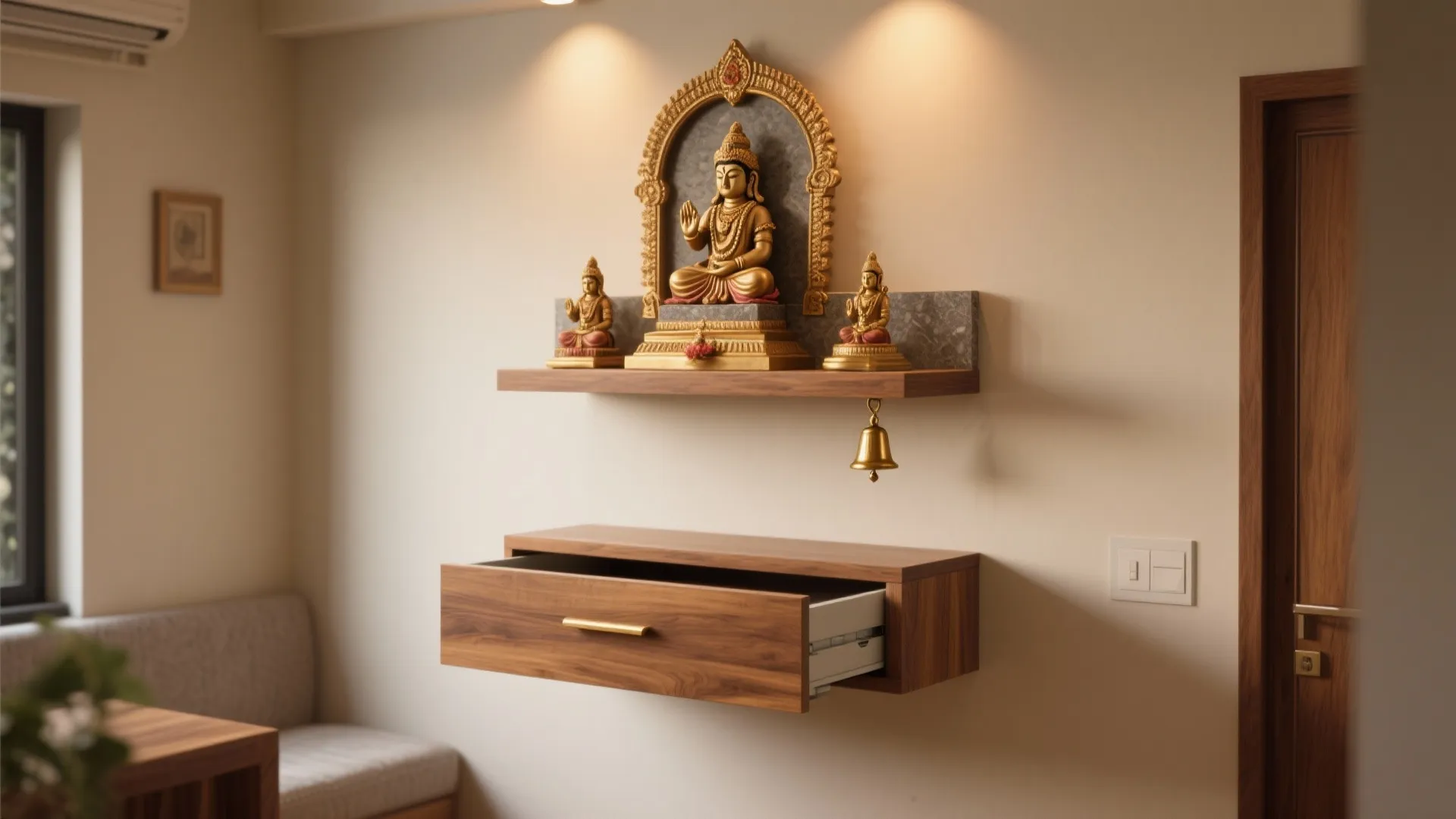 Floating Shelves with Hidden Storage