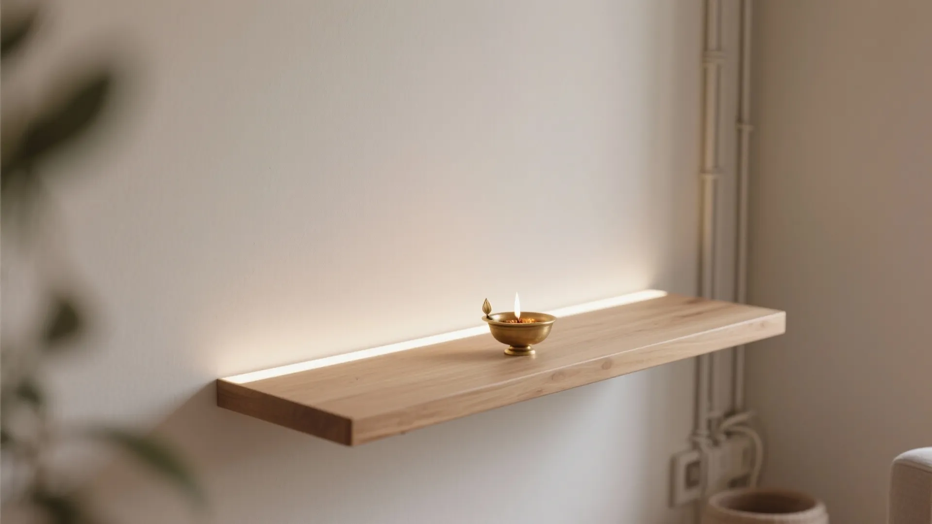 Minimal Floating Shelf With Hidden Lighting