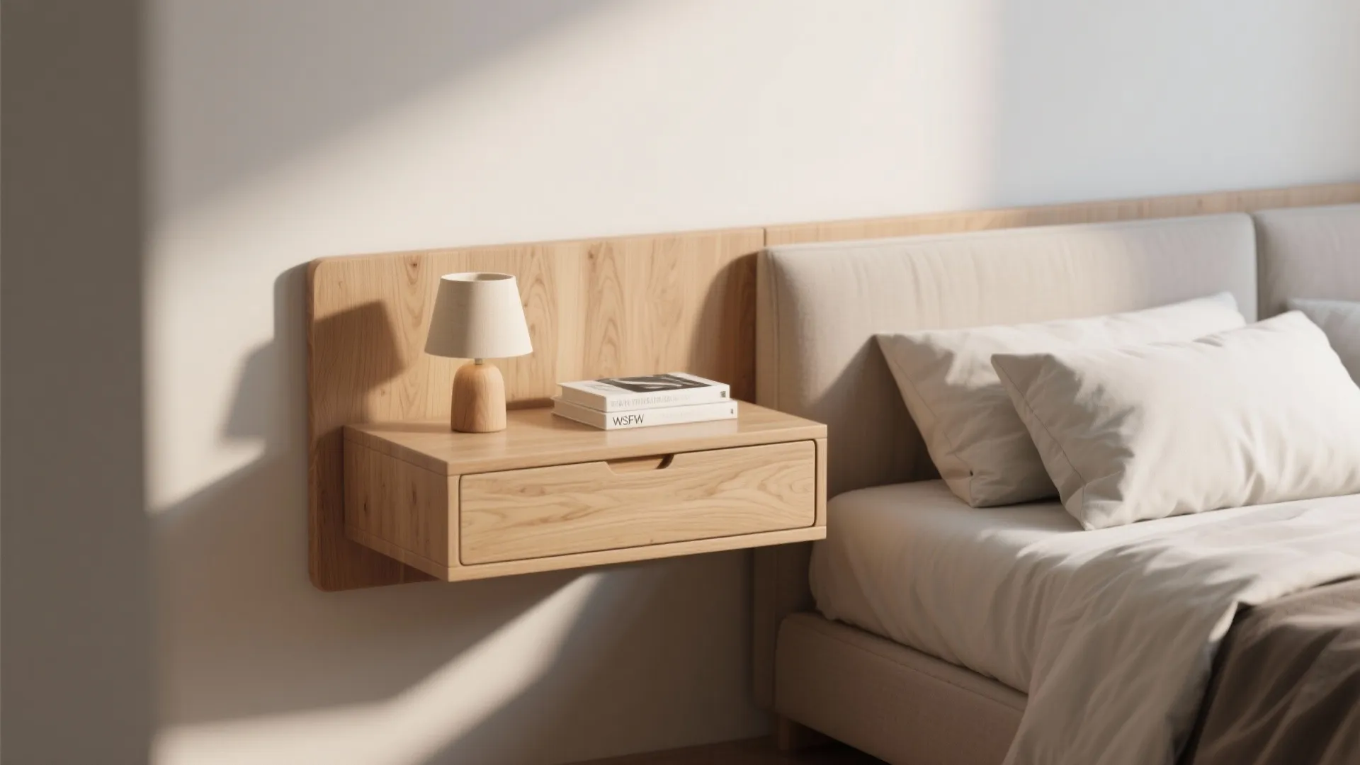 1. Floating Shelves Instead of Nightstands