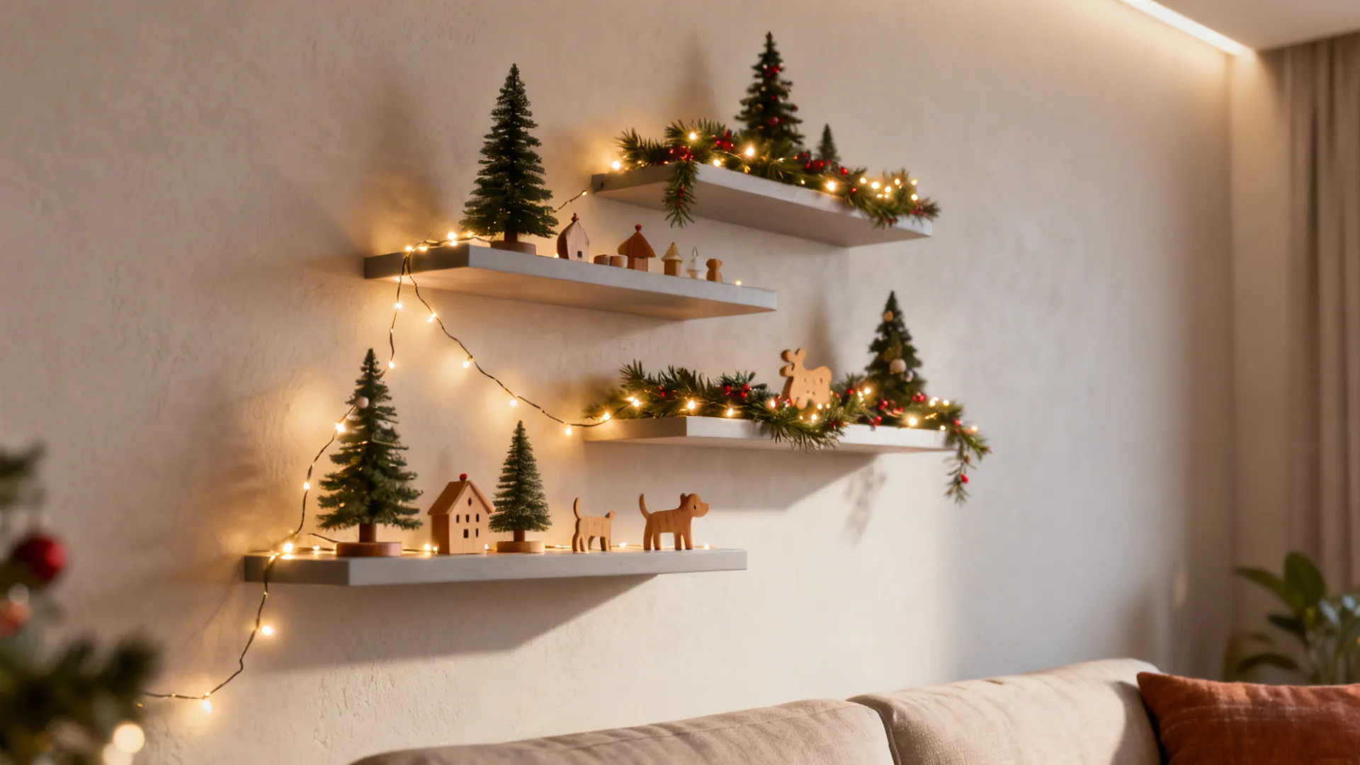 2. Floating Shelf Holiday Display