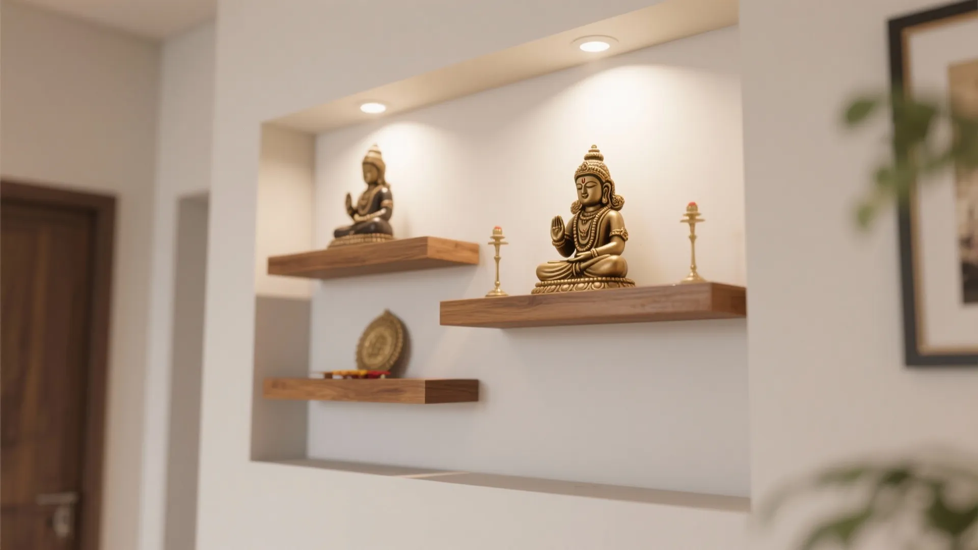 Minimalist Floating Shelf Mandir