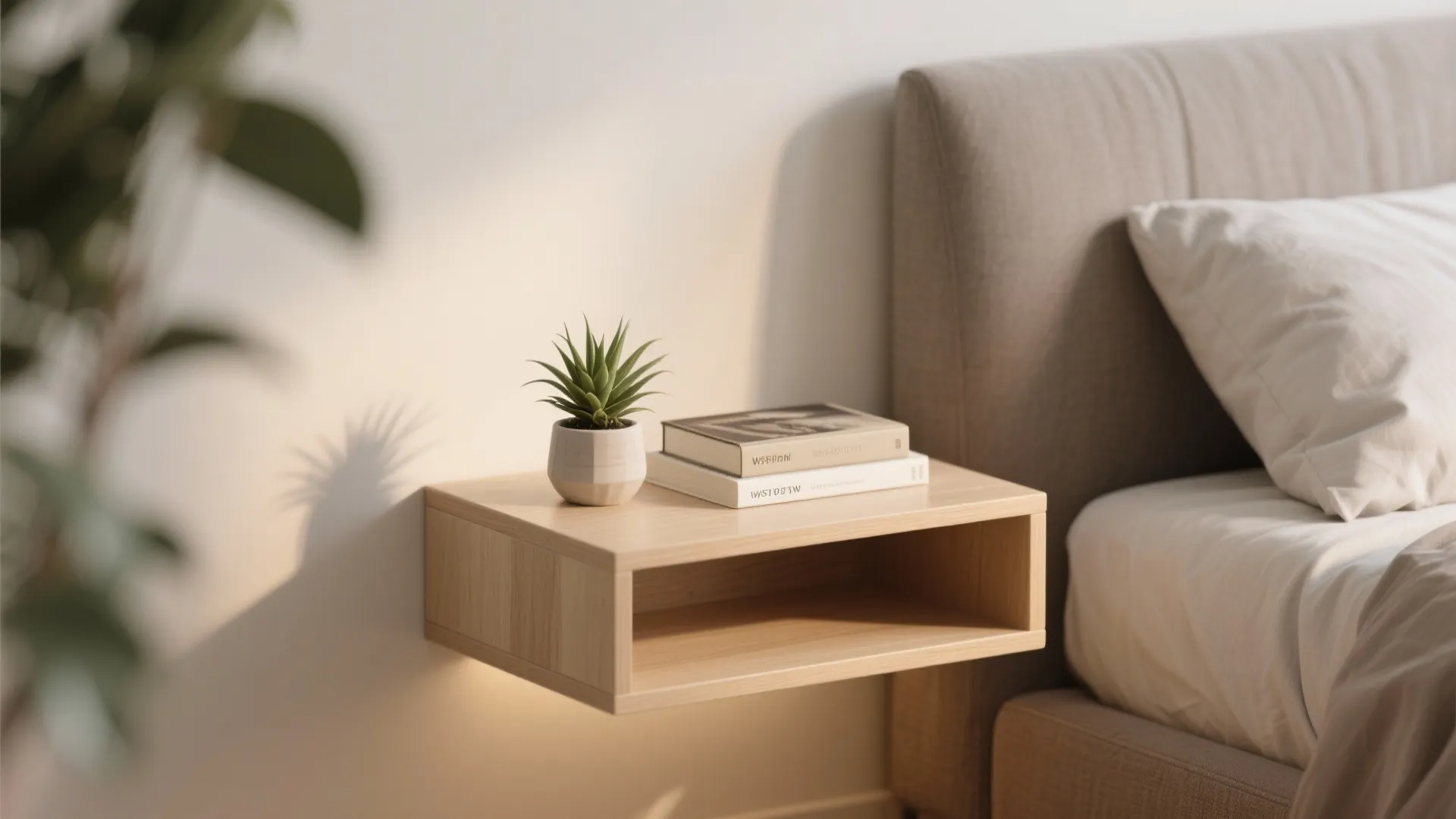 3. Floating Shelves Instead of Nightstands
