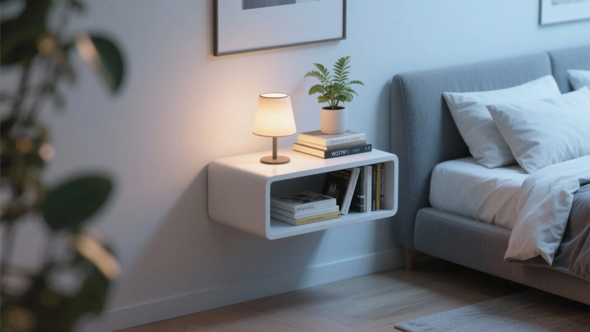 5. Floating Shelves Instead of Nightstands