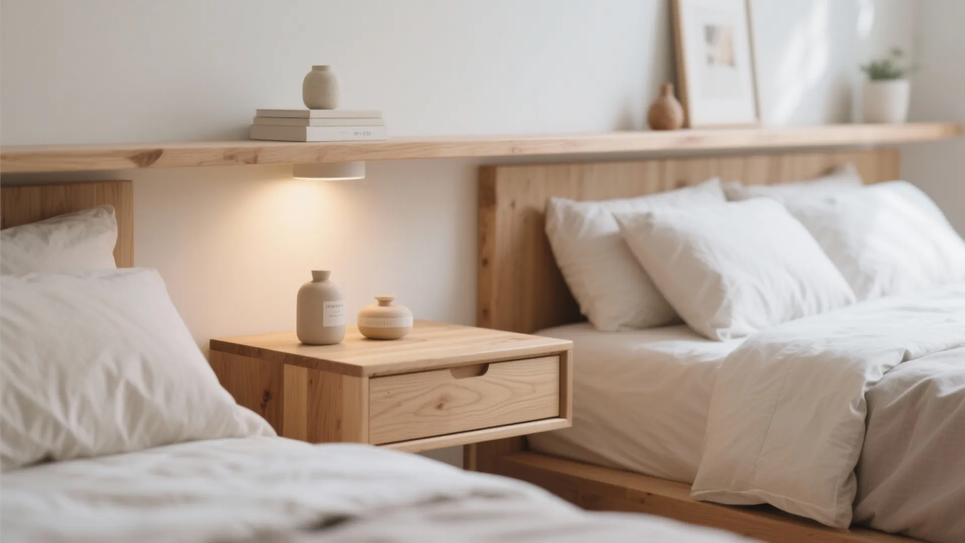 Idea 2: Floating Shelves as Nightstands
