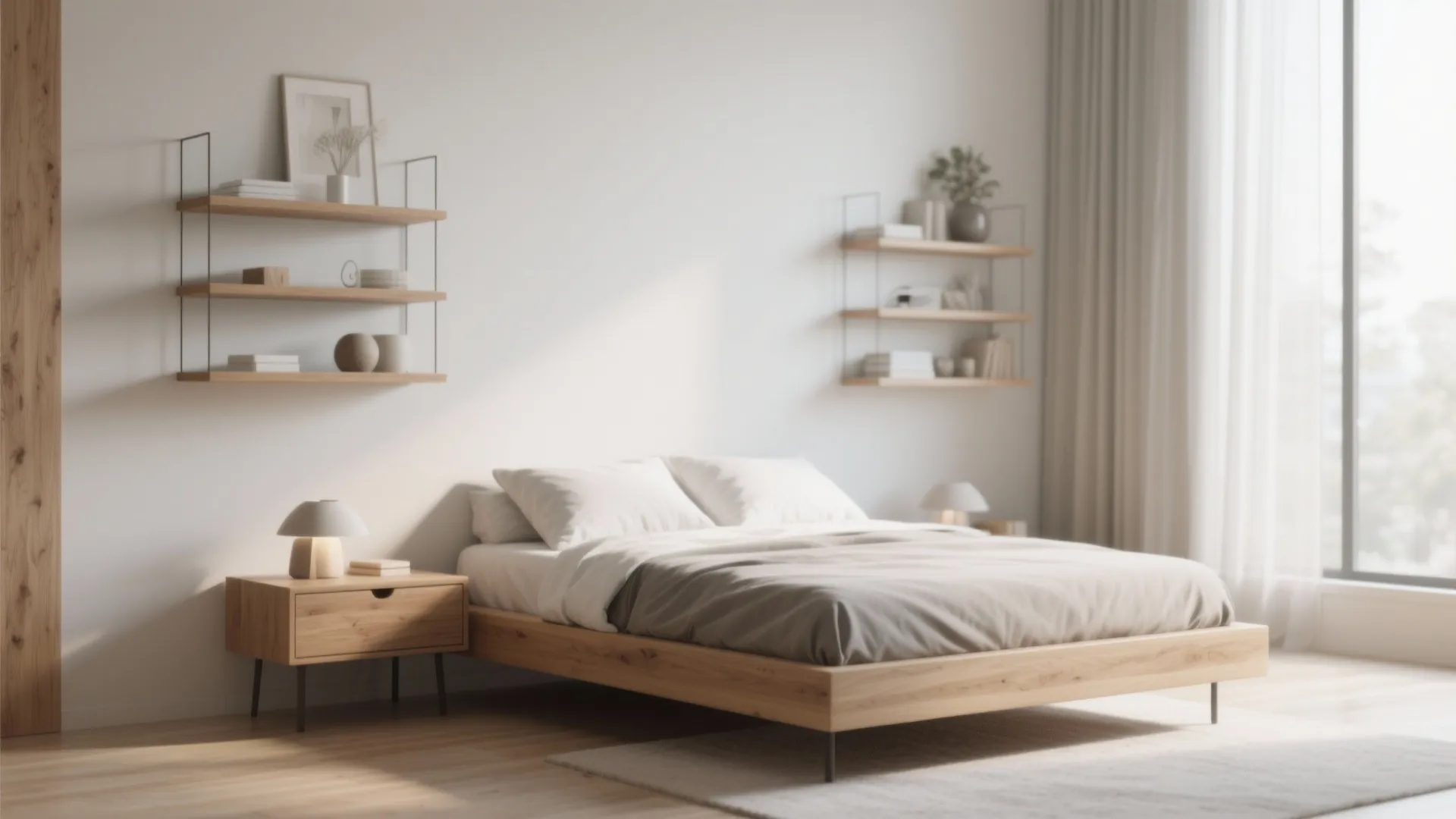 4. Floating Shelves as Nightstands