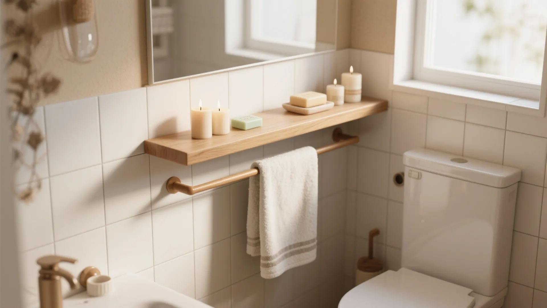 5. Floating Shelf with Rod