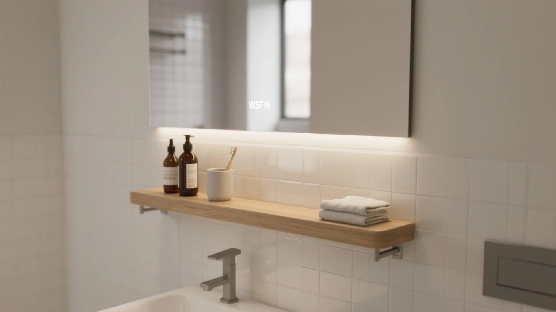 2. Floating shelf-table combo