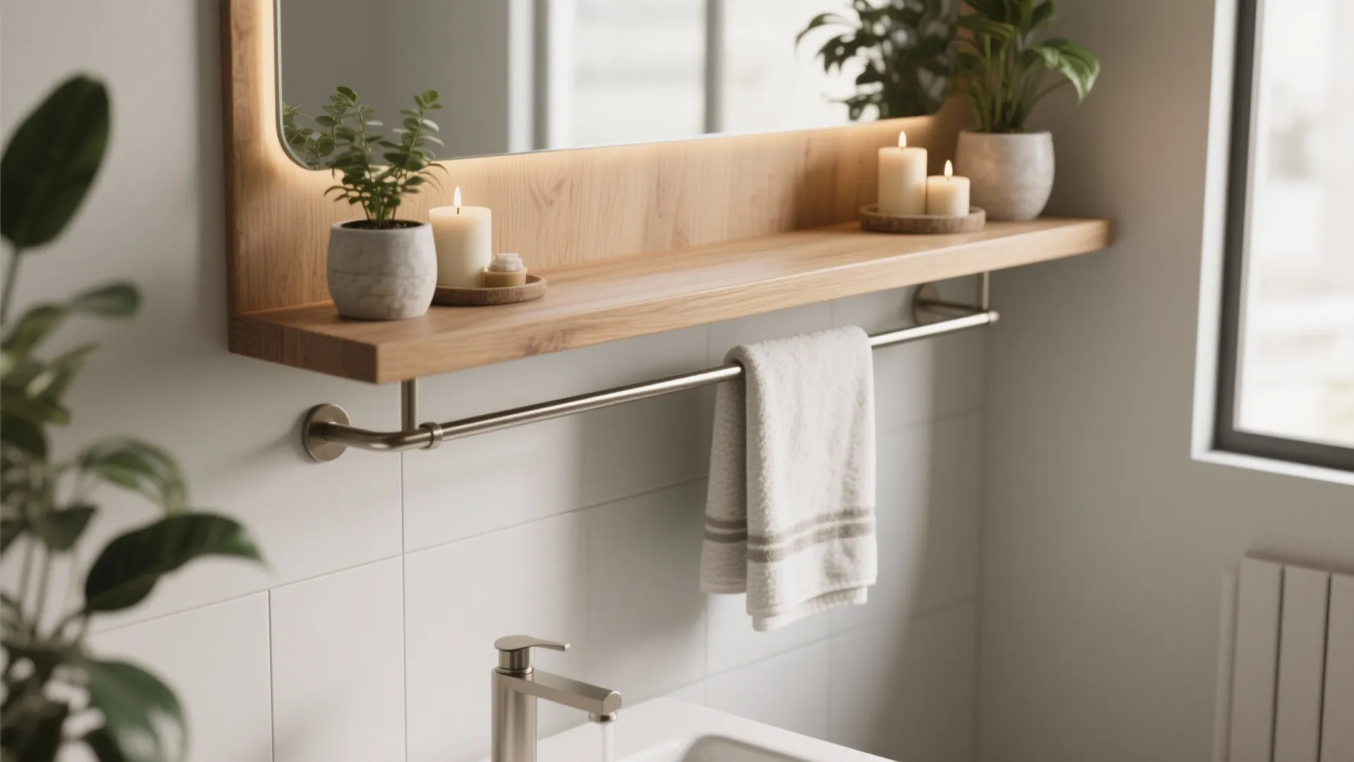 8. Floating Shelf with Under-Bar